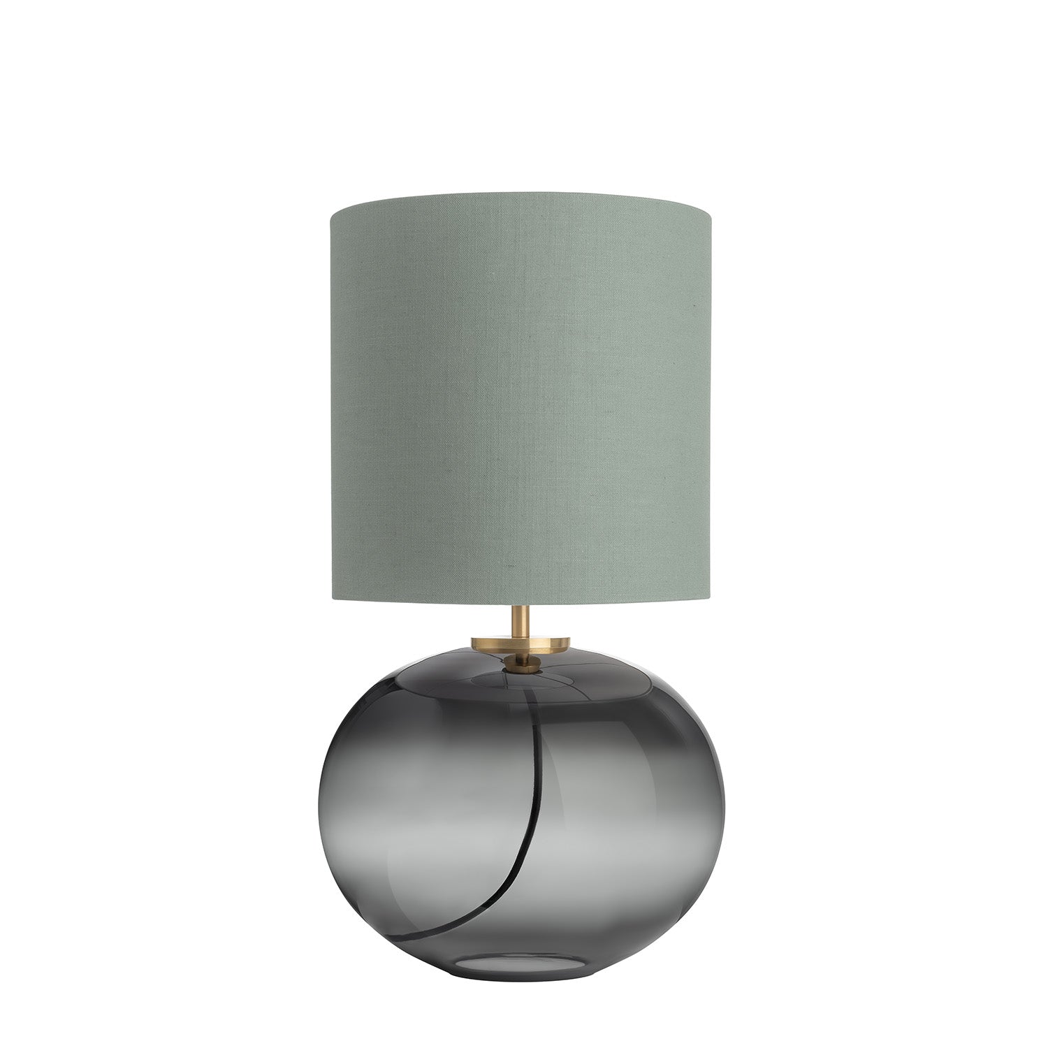 SENJA - Blown glass table lamp, handmade fabric lampshade