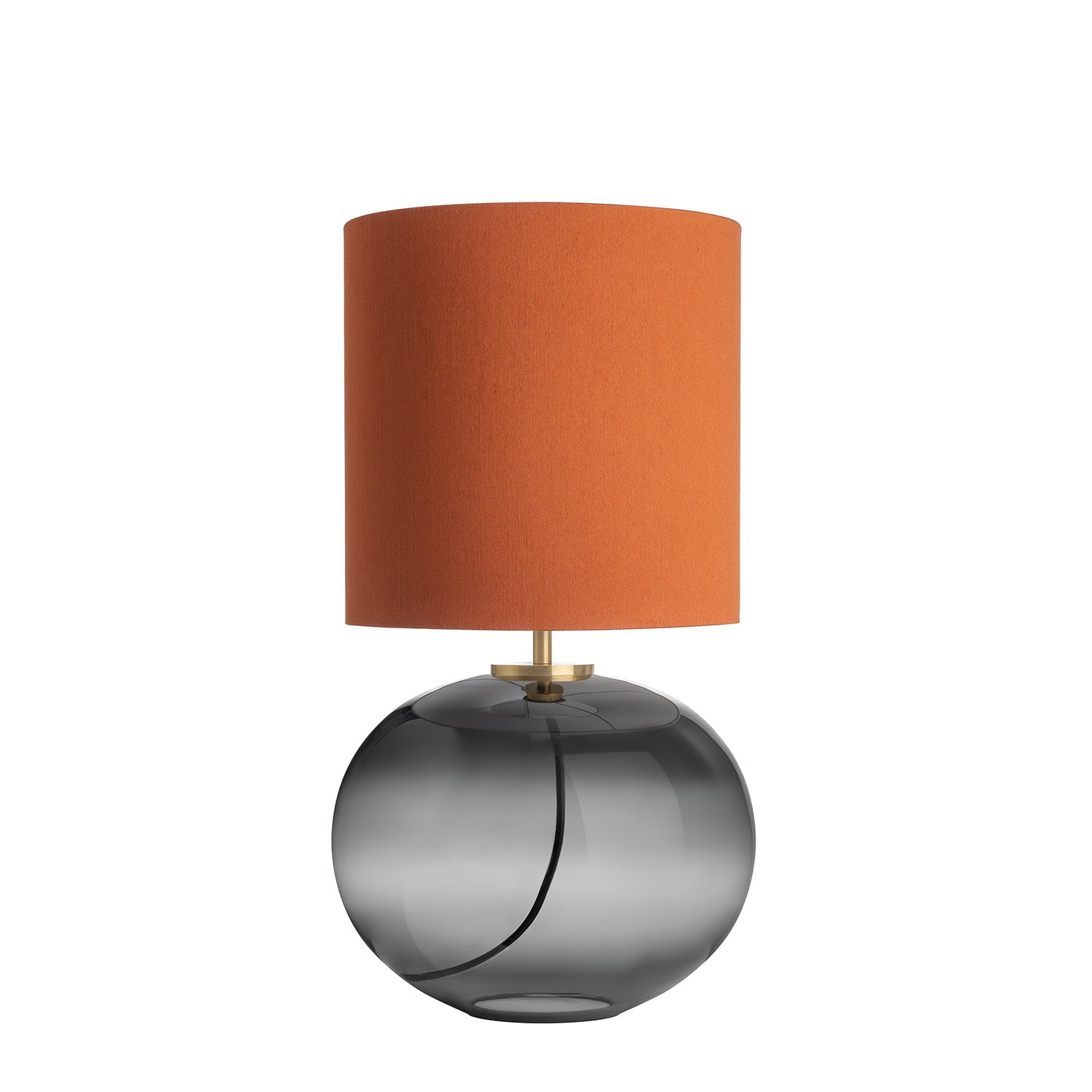 SENJA - Blown glass table lamp, handmade fabric lampshade