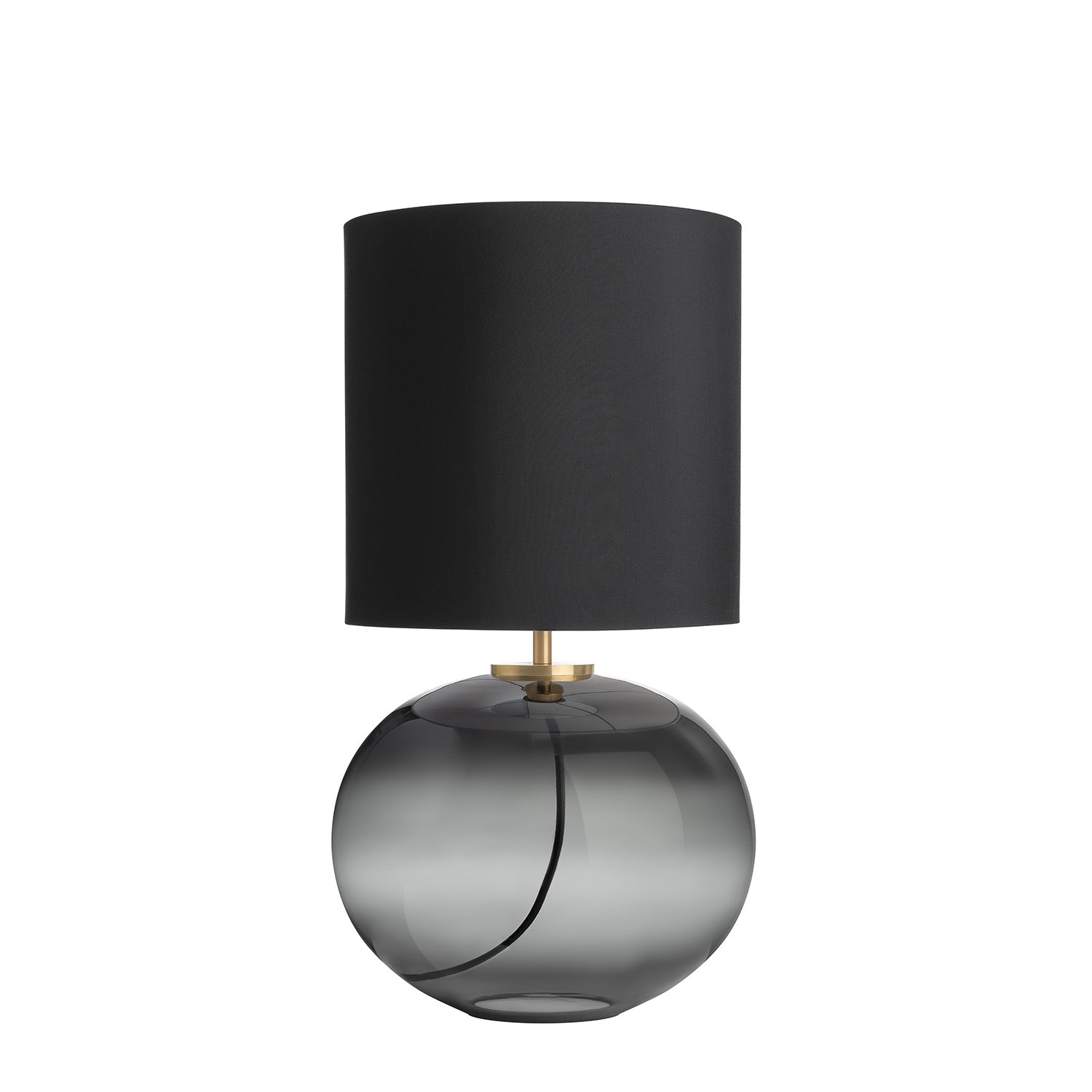 SENJA - Blown glass table lamp, handmade fabric lampshade