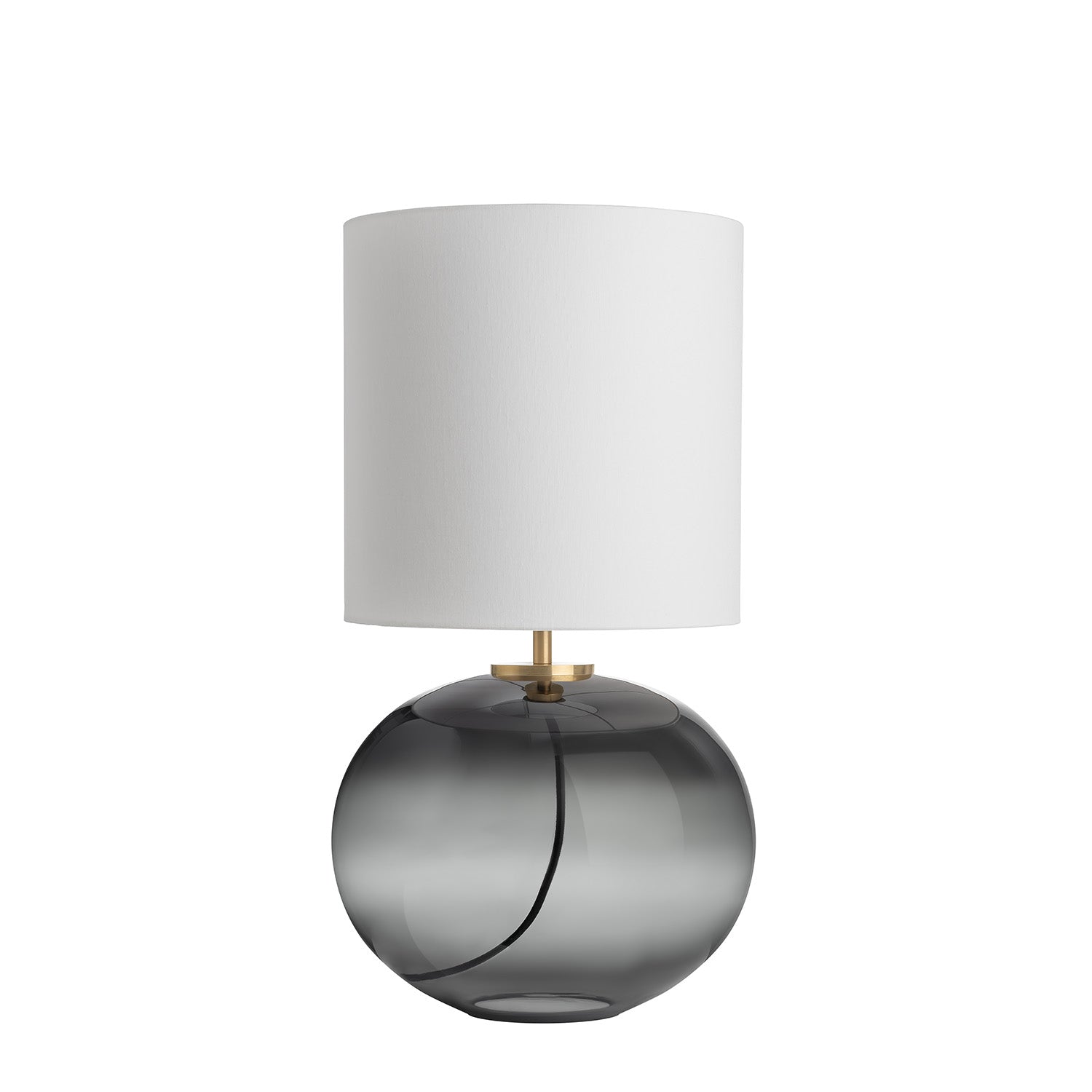 SENJA - Blown glass table lamp, handmade fabric lampshade