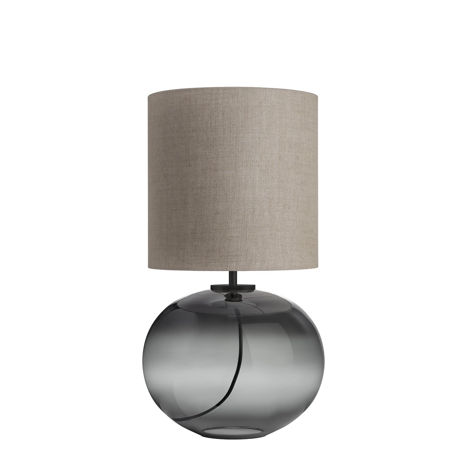 SENJA - Blown glass table lamp, handmade fabric lampshade