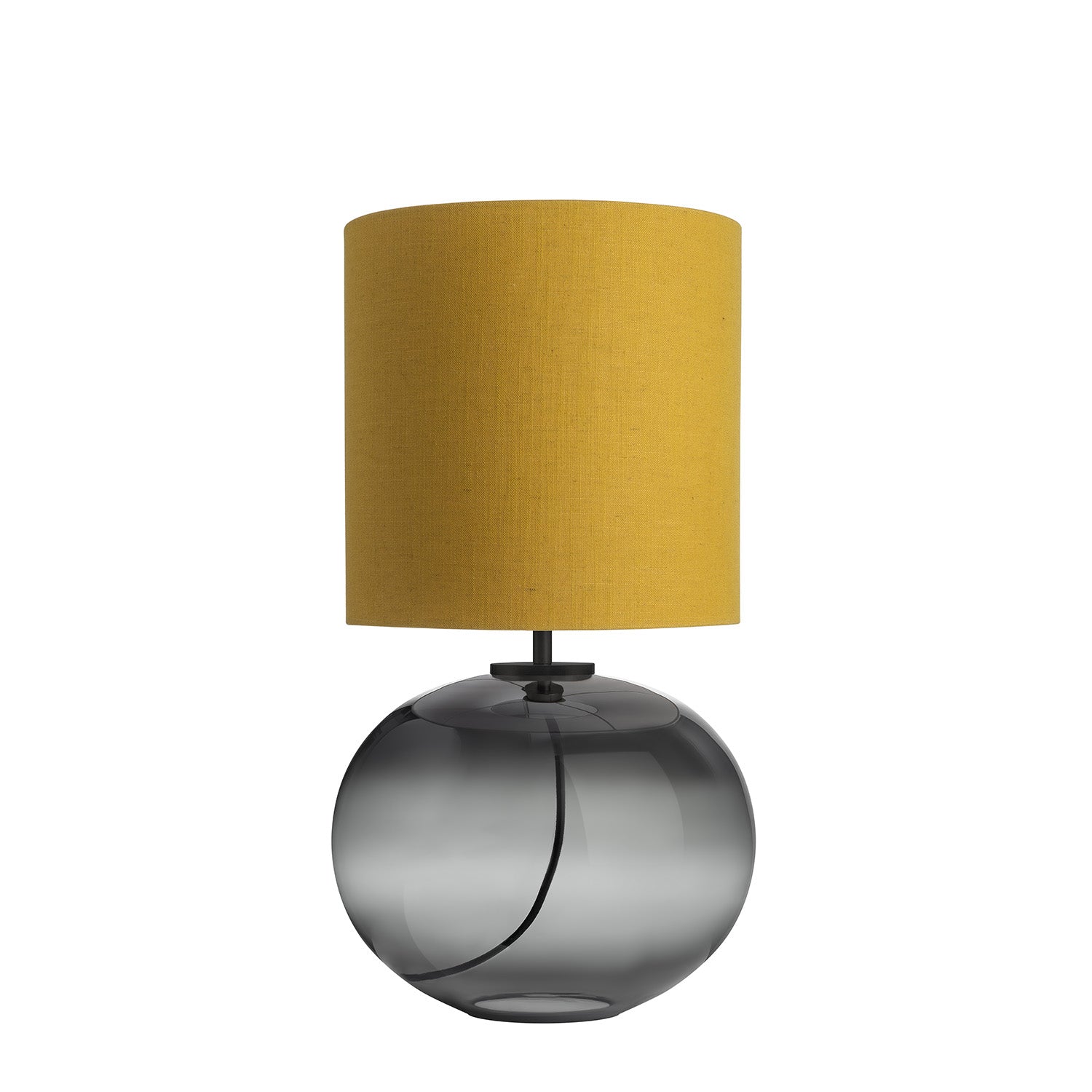 SENJA - Blown glass table lamp, handmade fabric lampshade