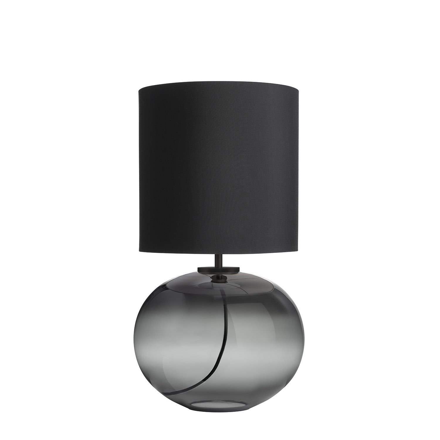 SENJA - Blown glass table lamp, handmade fabric lampshade