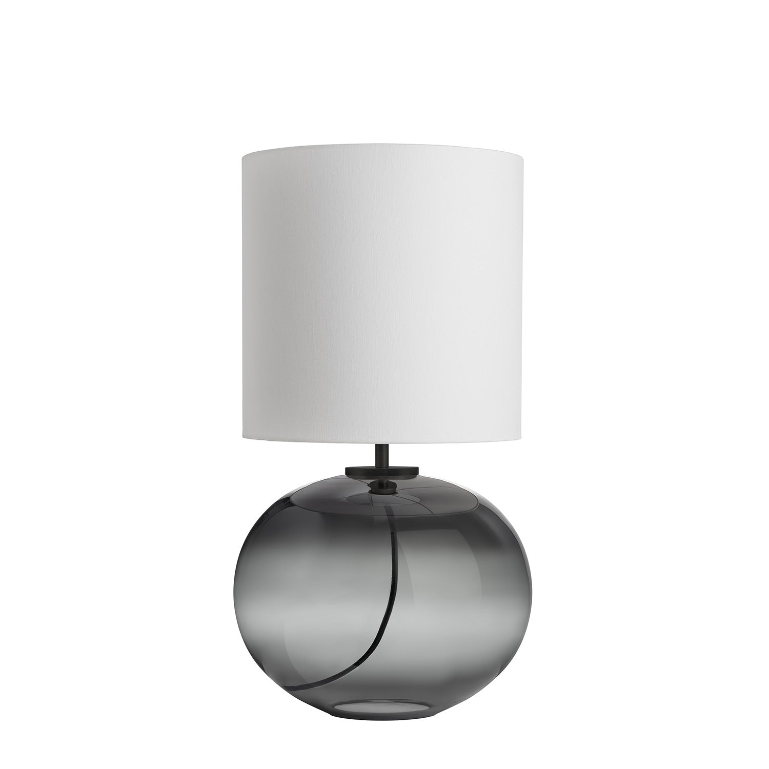 SENJA - Blown glass table lamp, handmade fabric lampshade