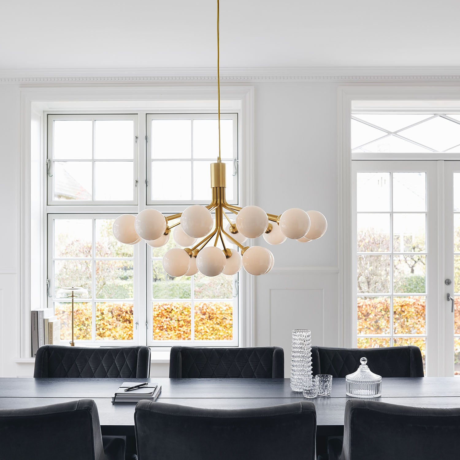 APIALES Opal - Lampadario con globi in vetro art déco