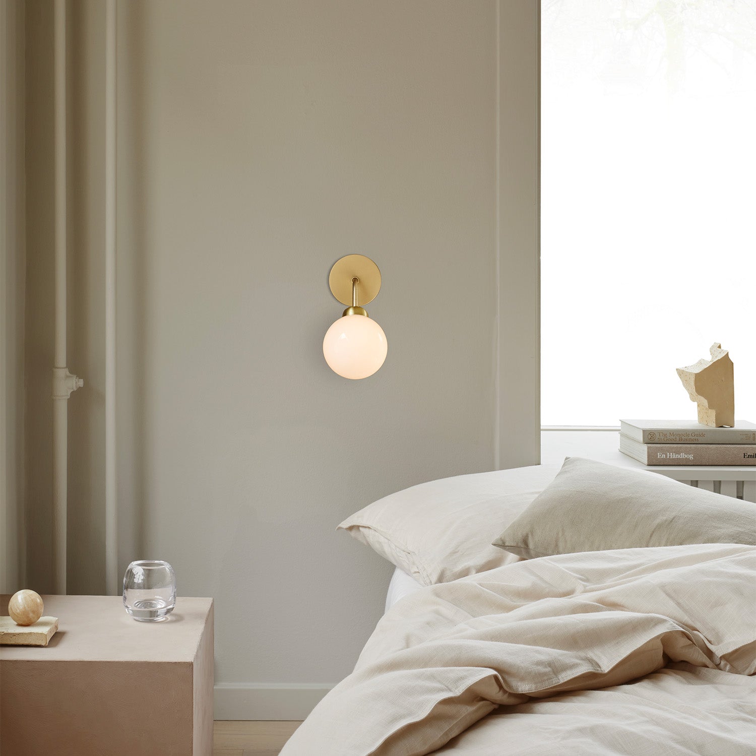 APIALES - Aplique de pared negro o dorado elegante en vidrio