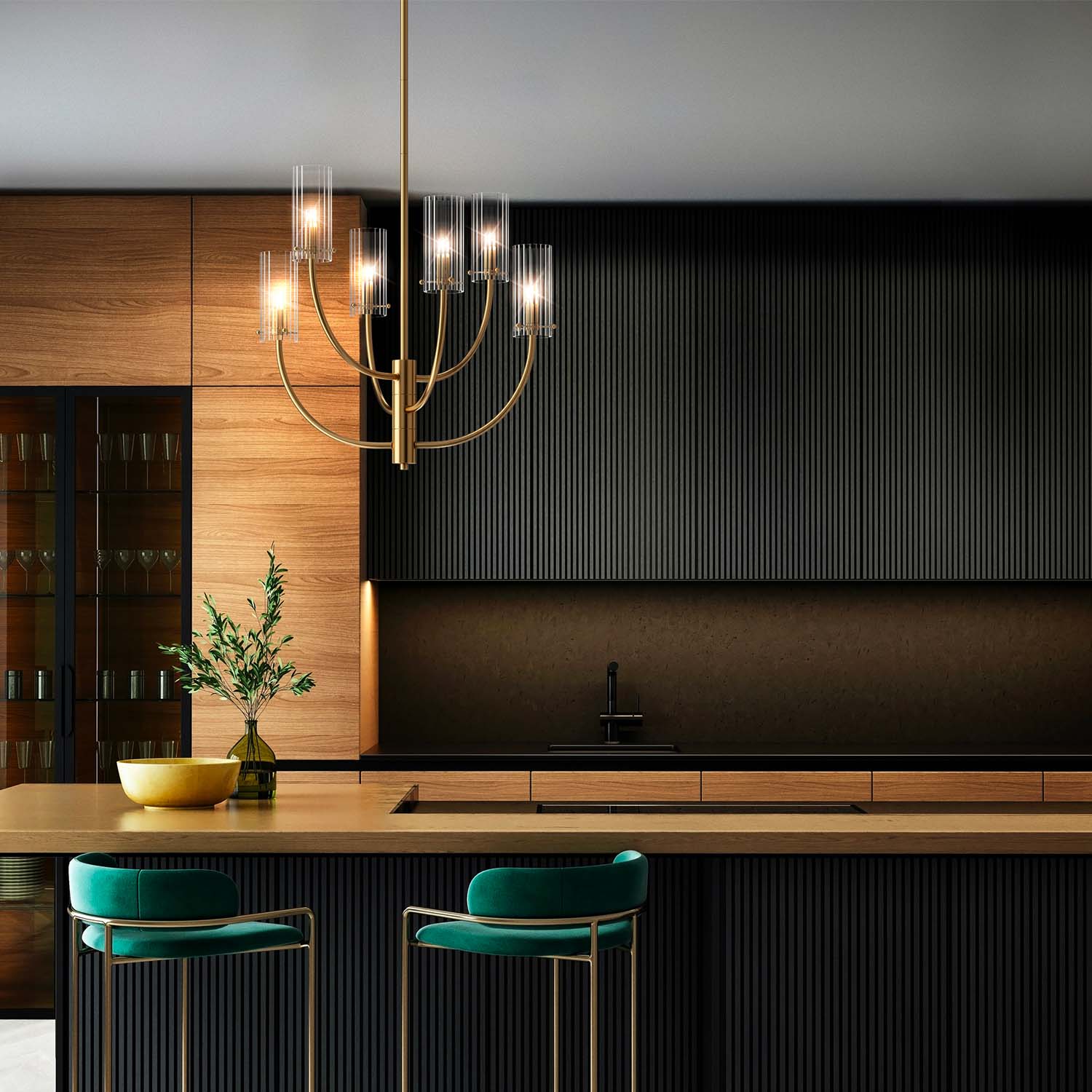 ARCO - Lampadario dorato a forma di albero per camera