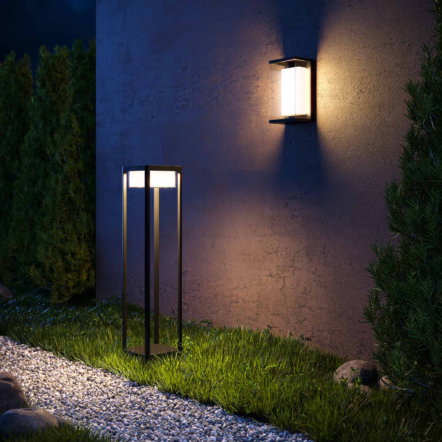 BAKER STREET - Lampe d'extérieur moderne noire étanche
