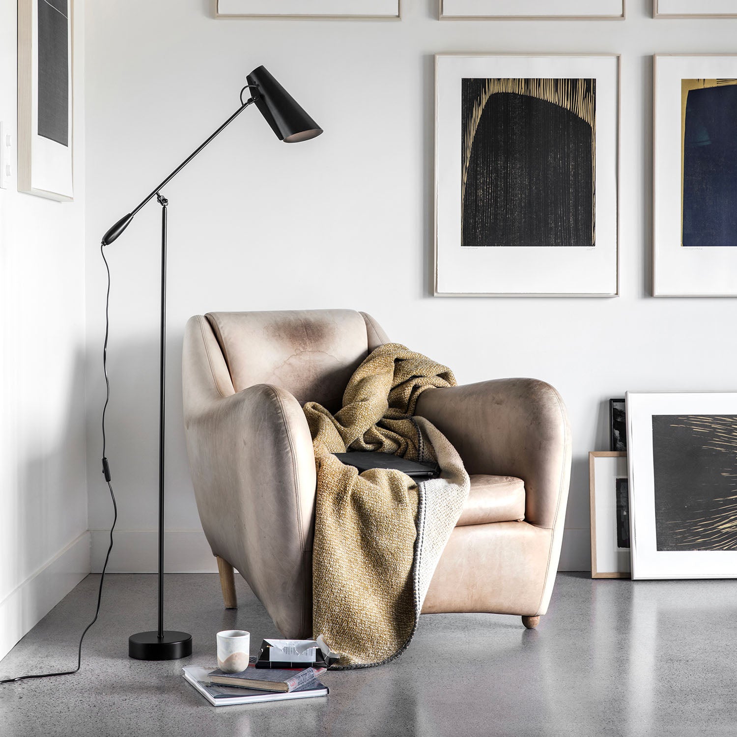 BIRDY - Lampadaire sur pied en acier industriel pour bureau