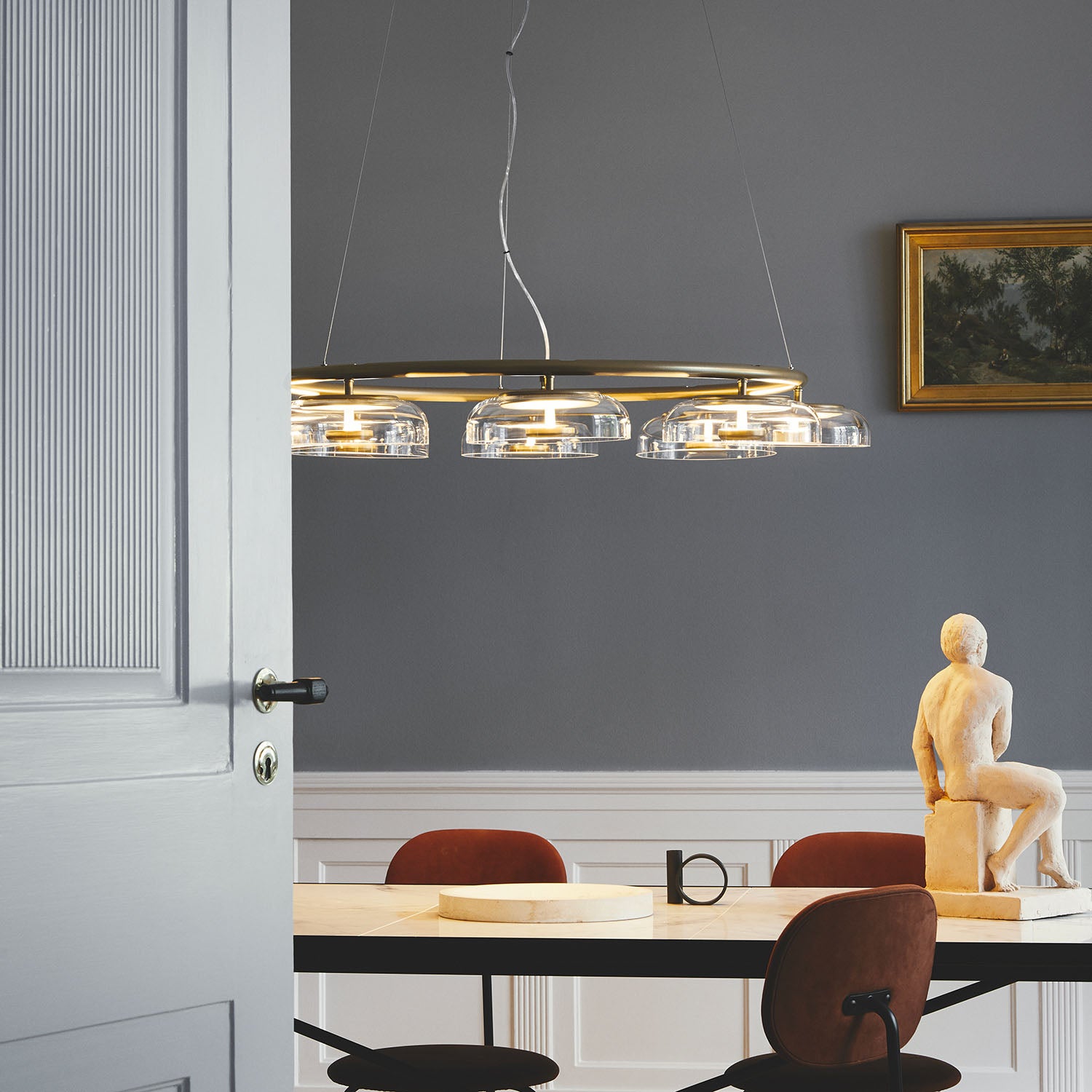 BLOSSI 8 - Großer luxuriöser eleganter Kronleuchter aus Glas mit integrierter LED