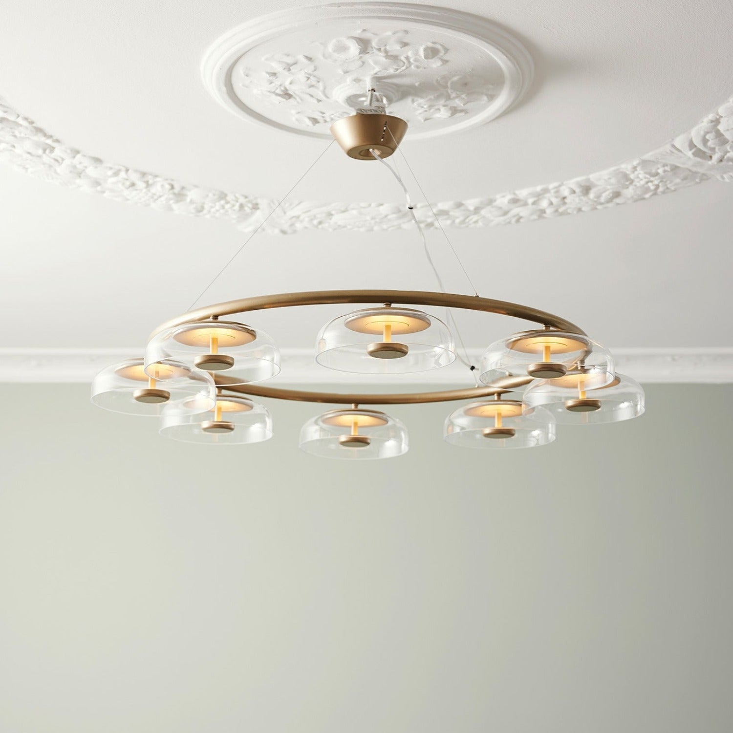 BLOSSI 8 - Großer luxuriöser eleganter Kronleuchter aus Glas mit integrierter LED