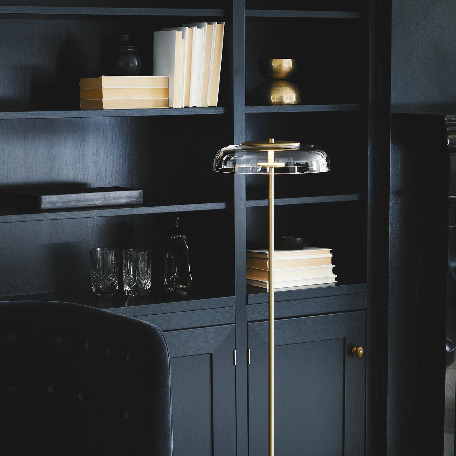 BLOSSI - Lampada da terra in vetro elegante e di design per soggiorno o ufficio