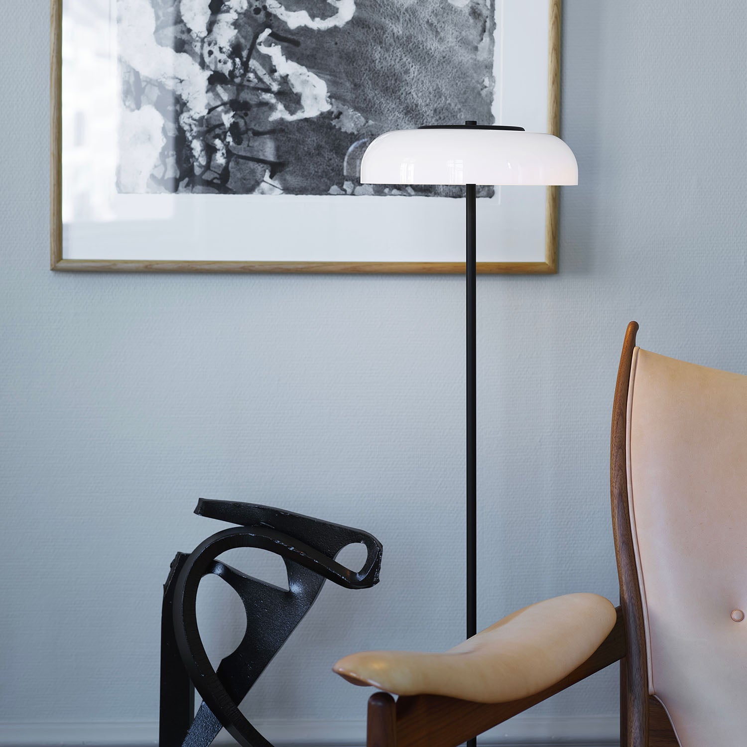 BLOSSI - Lampada da terra in vetro elegante e di design per soggiorno o ufficio