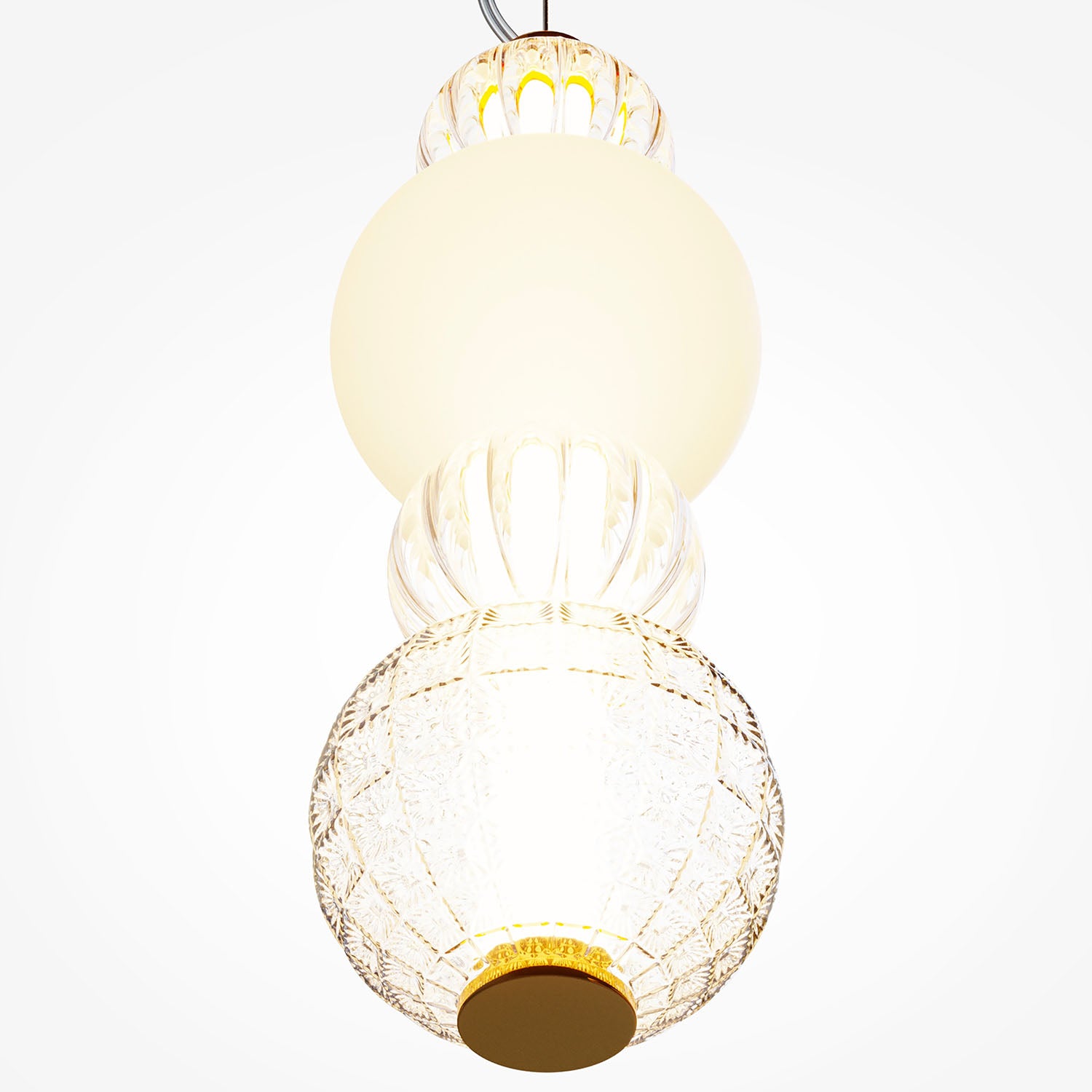 COLLAR - Lampadario vintage in vetro con LED integrato