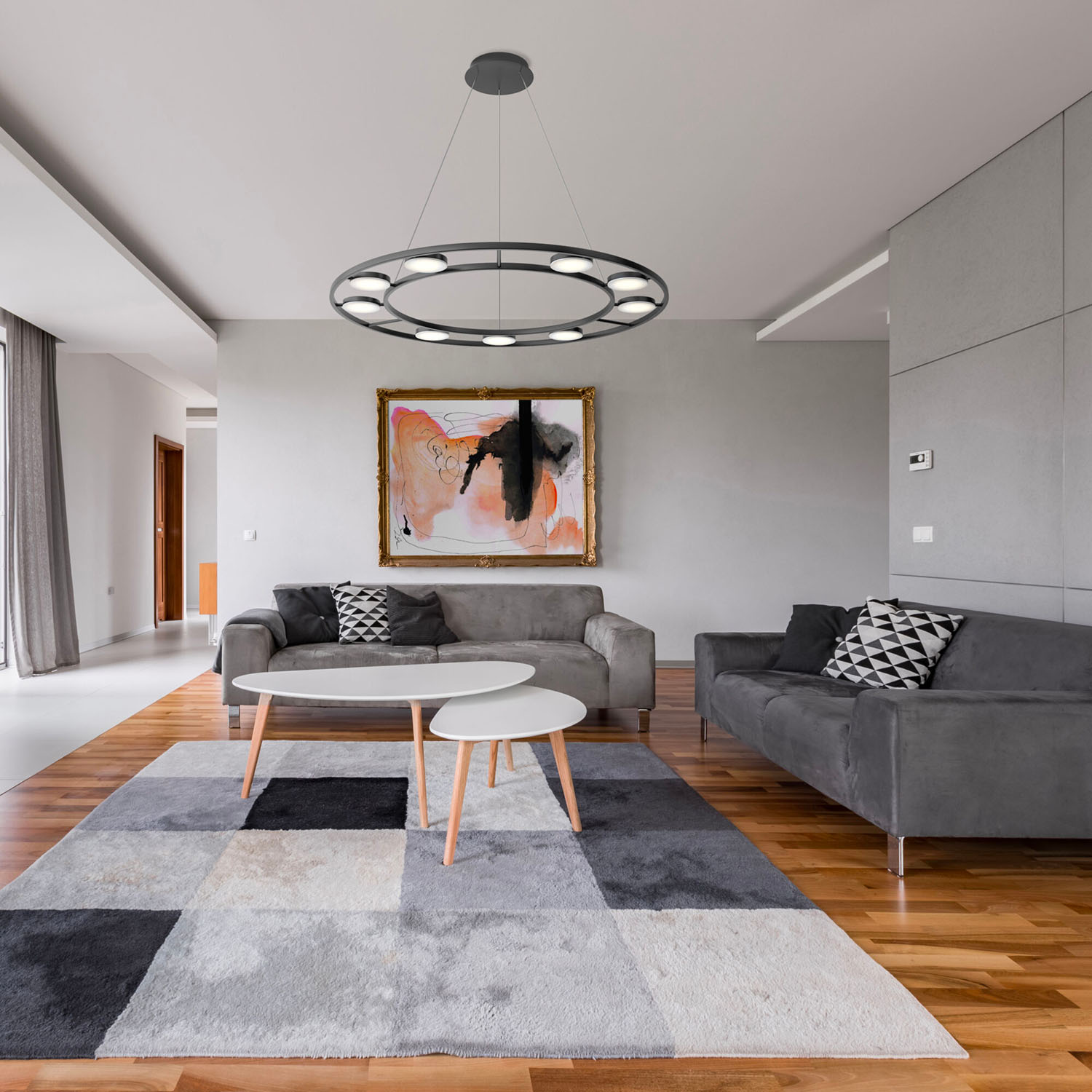 FAD - Circular chandelier with adjustable spotlights