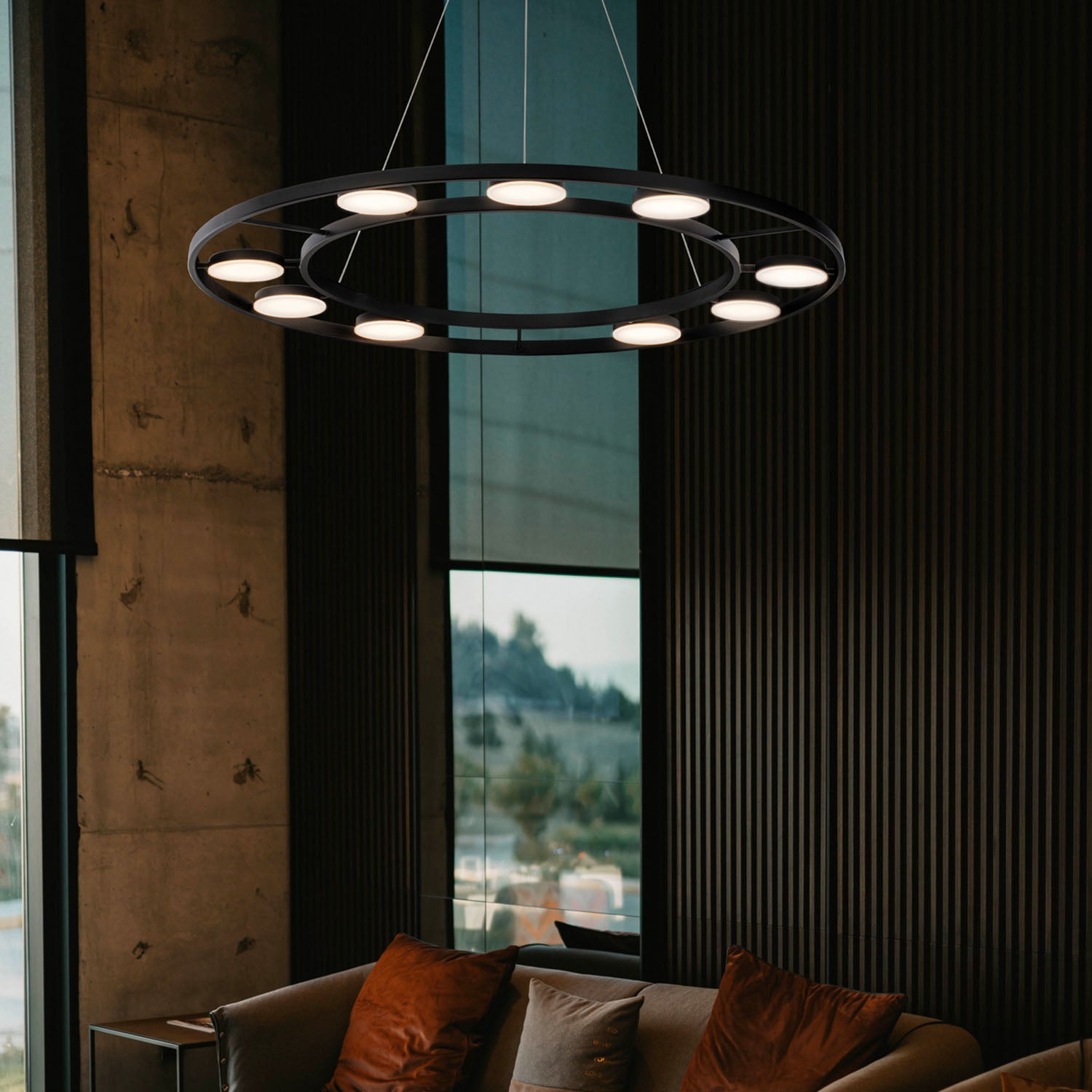 FAD - Lampadario circolare con faretti orientabili