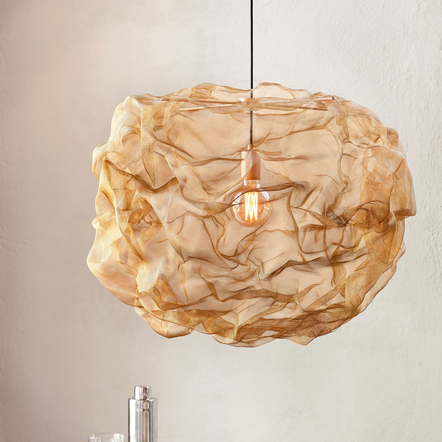 HEAT - Cloud-shaped chandelier in gray or golden steel