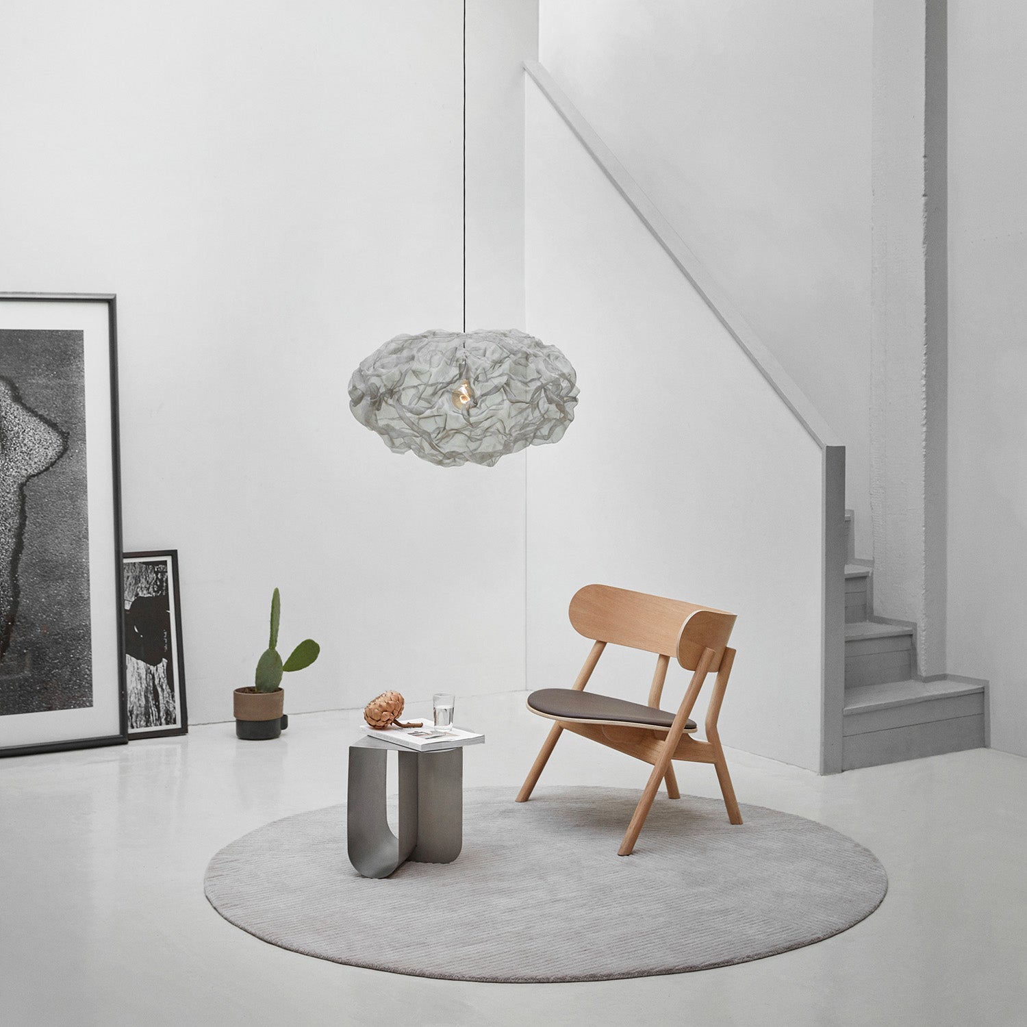 HEAT - Lampadario a forma di nuvola in acciaio grigio o dorato