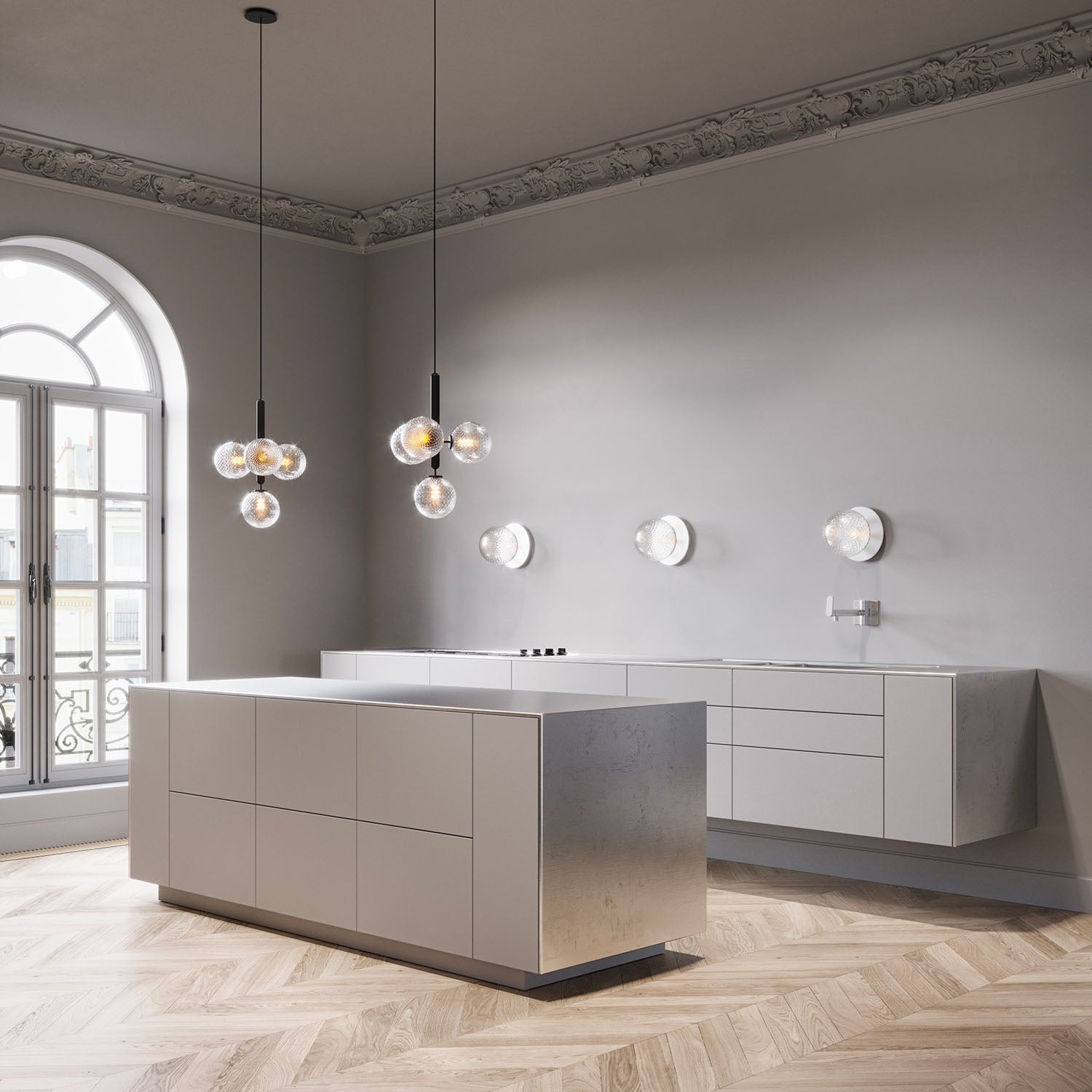 MIIRA 4 Optic – Hochwertiger, eleganter Kronleuchter für Esszimmer, Gold oder Schwarz
