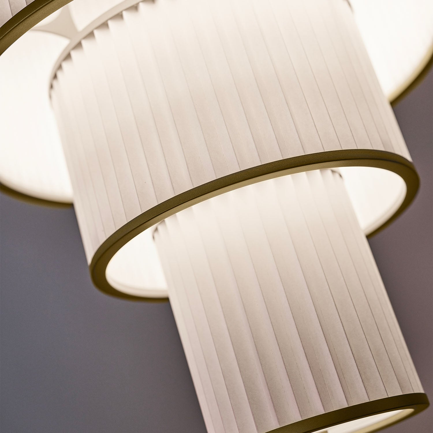 PLIVELLO 113 - Lámpara colgante elegante de papel plisado artesanal, blanco o verde
