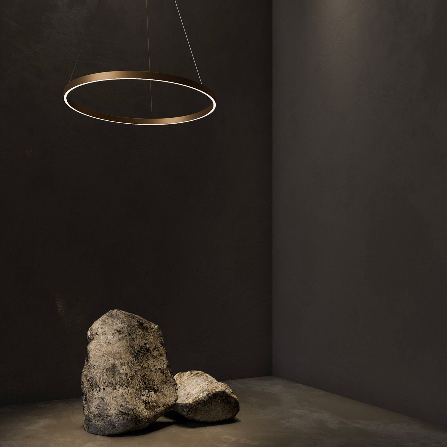 RIM - Hängelampe goldener oder schwarzer Ring, integrierte LED