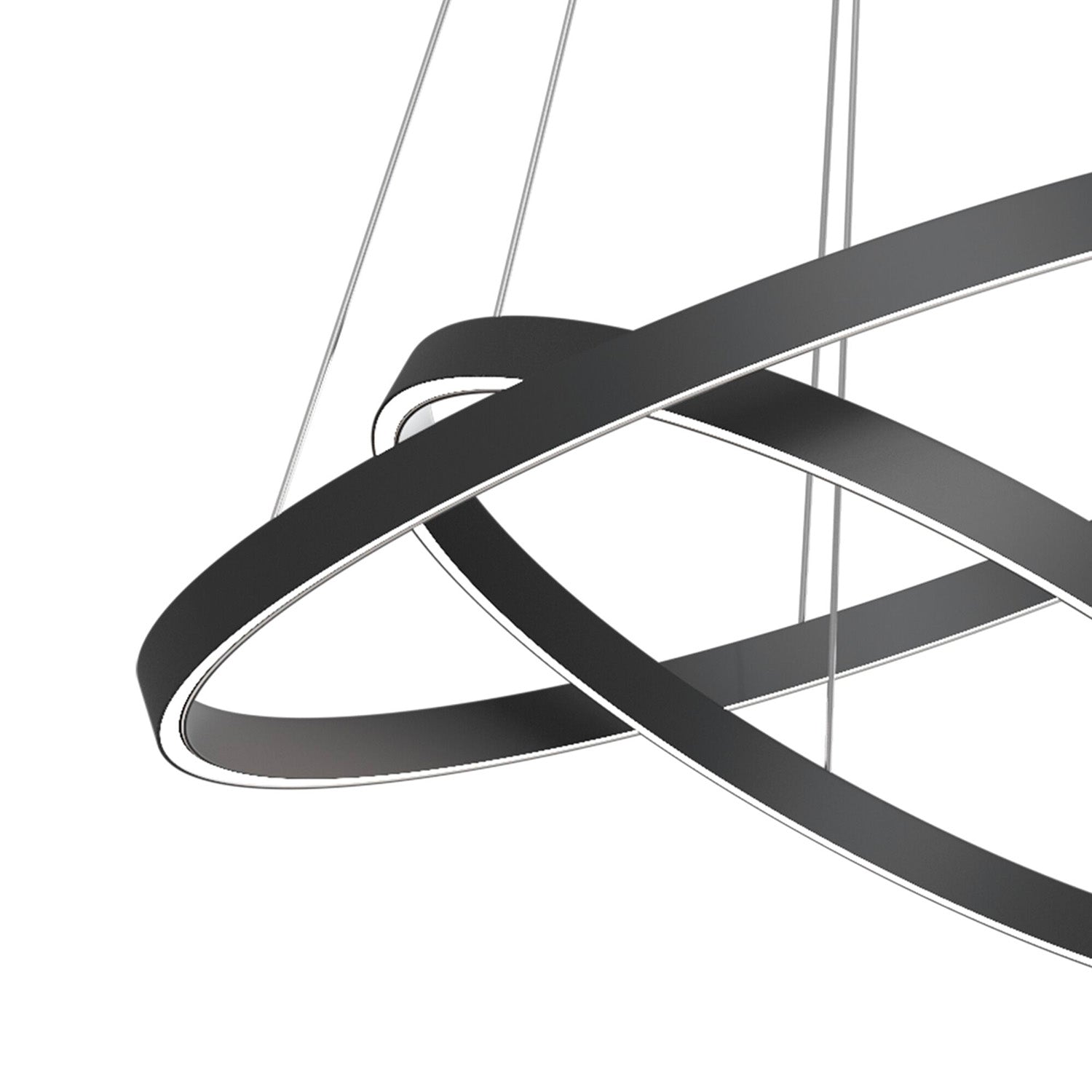 RIM - Suspension doré ou noir, 2 anneaux, LED intégrée