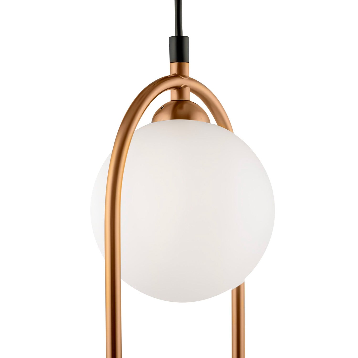 RING - Chic chandelier white, gold or black, 2 glass globes
