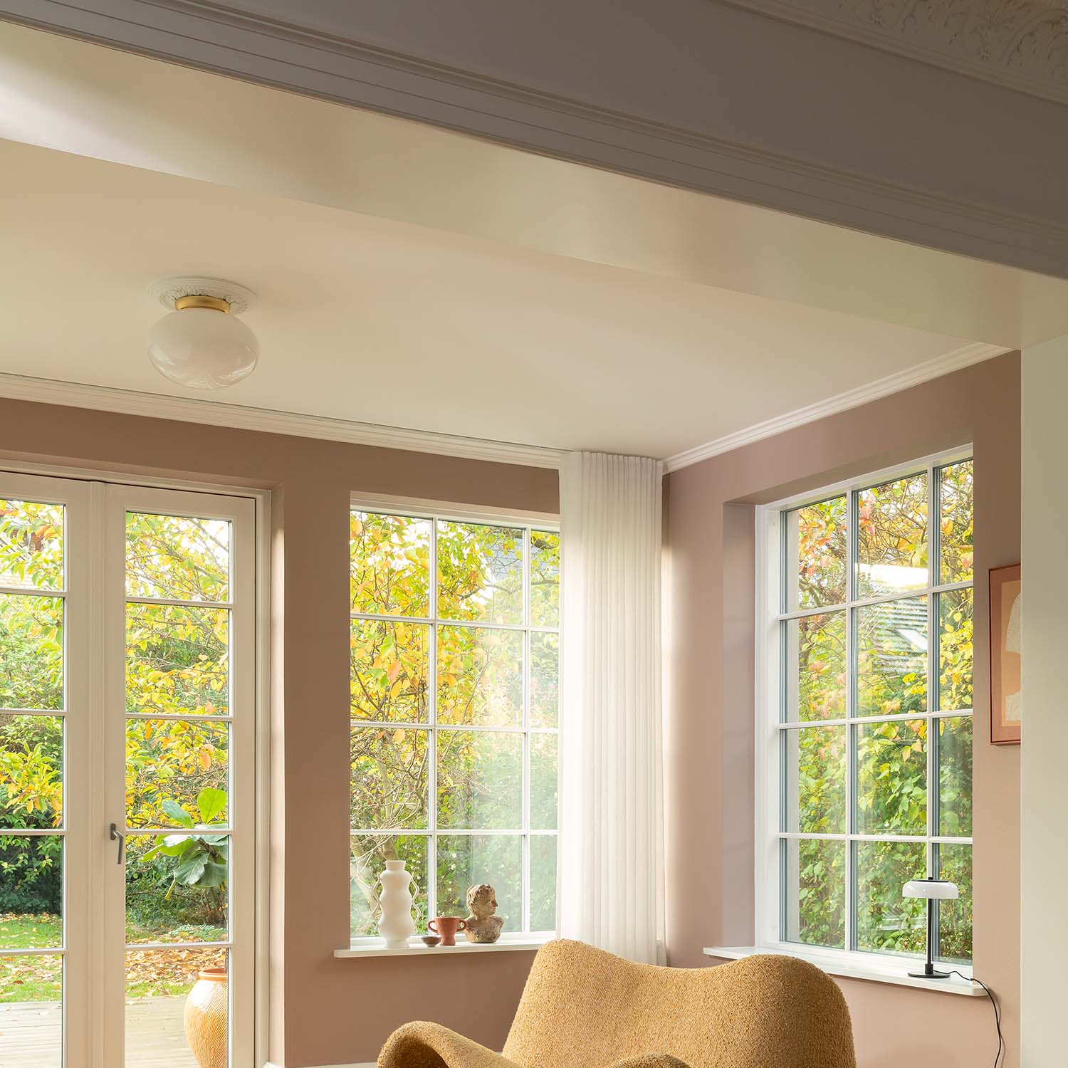 RIZZATTO 301 - Потолочный светильник эллипс белый из стекла, дизайн и уютный