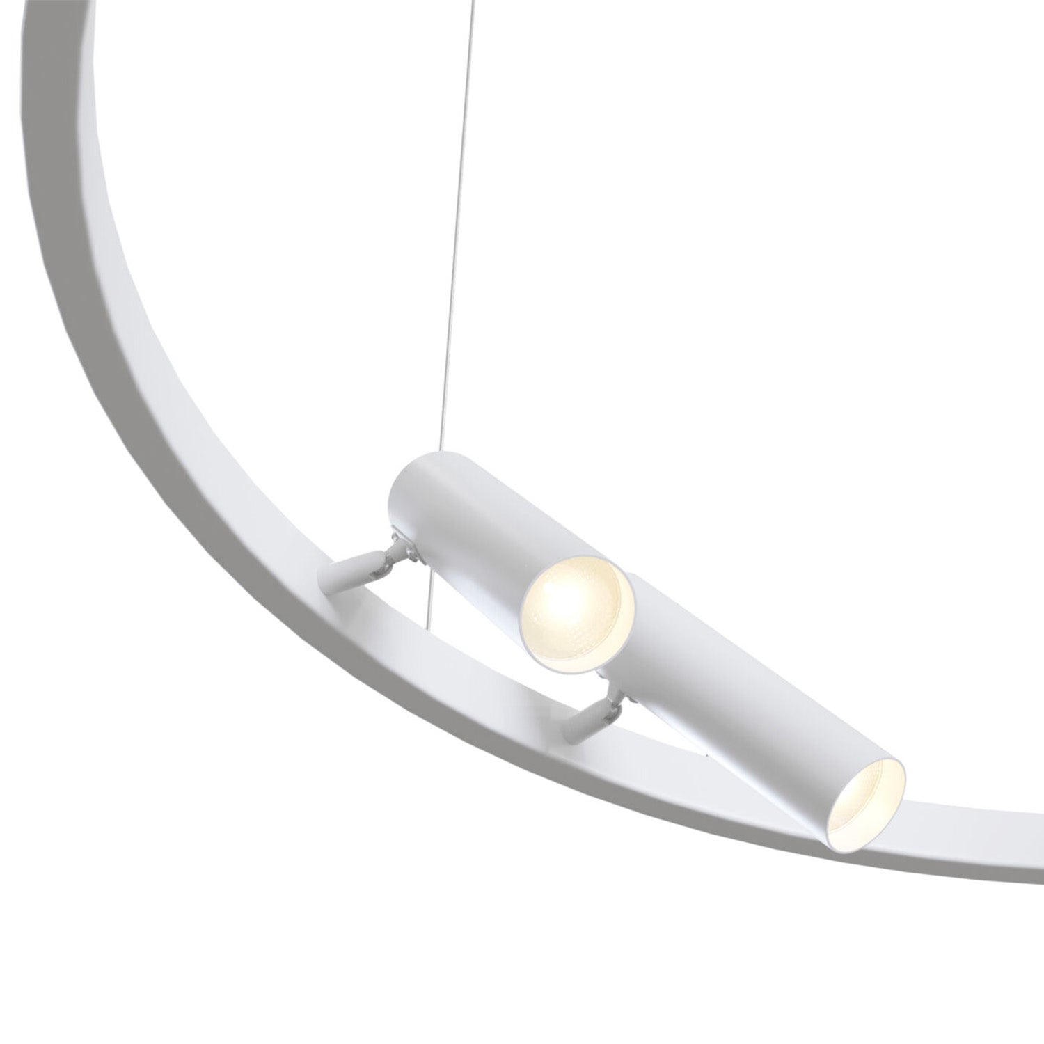 SATELLITE - Circular suspension with adjustable black or white spotlight