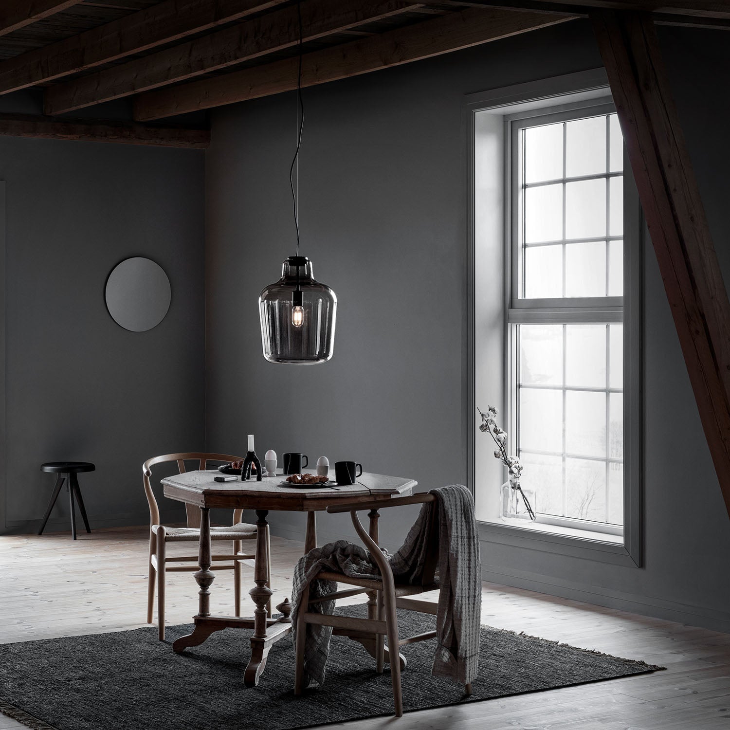 SAY MY NAME - Suspension en verre fumé soufflé à la bouche