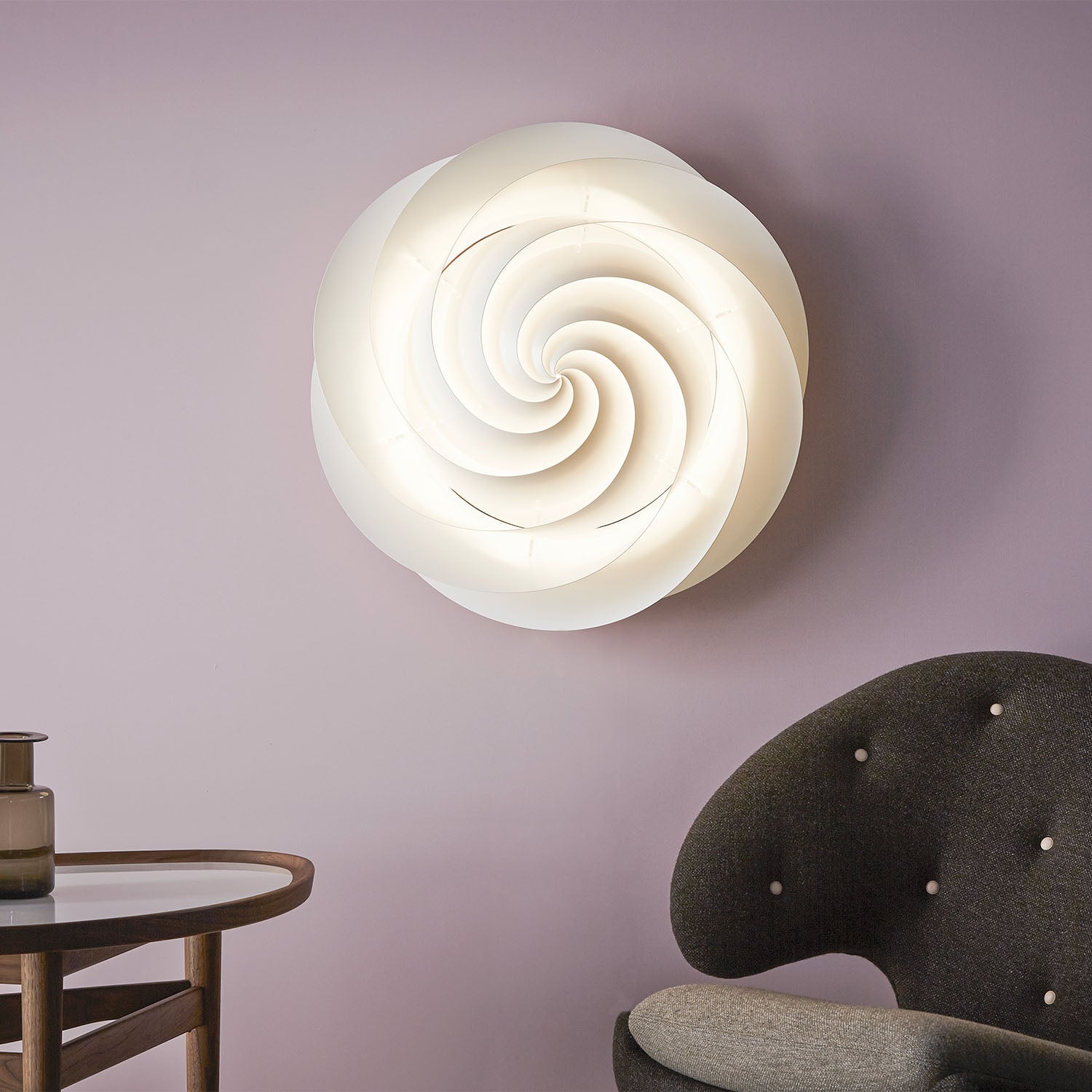 SWIRL Потолочный светильник - белый или медный спиральный плафон, дизайнерское изделие