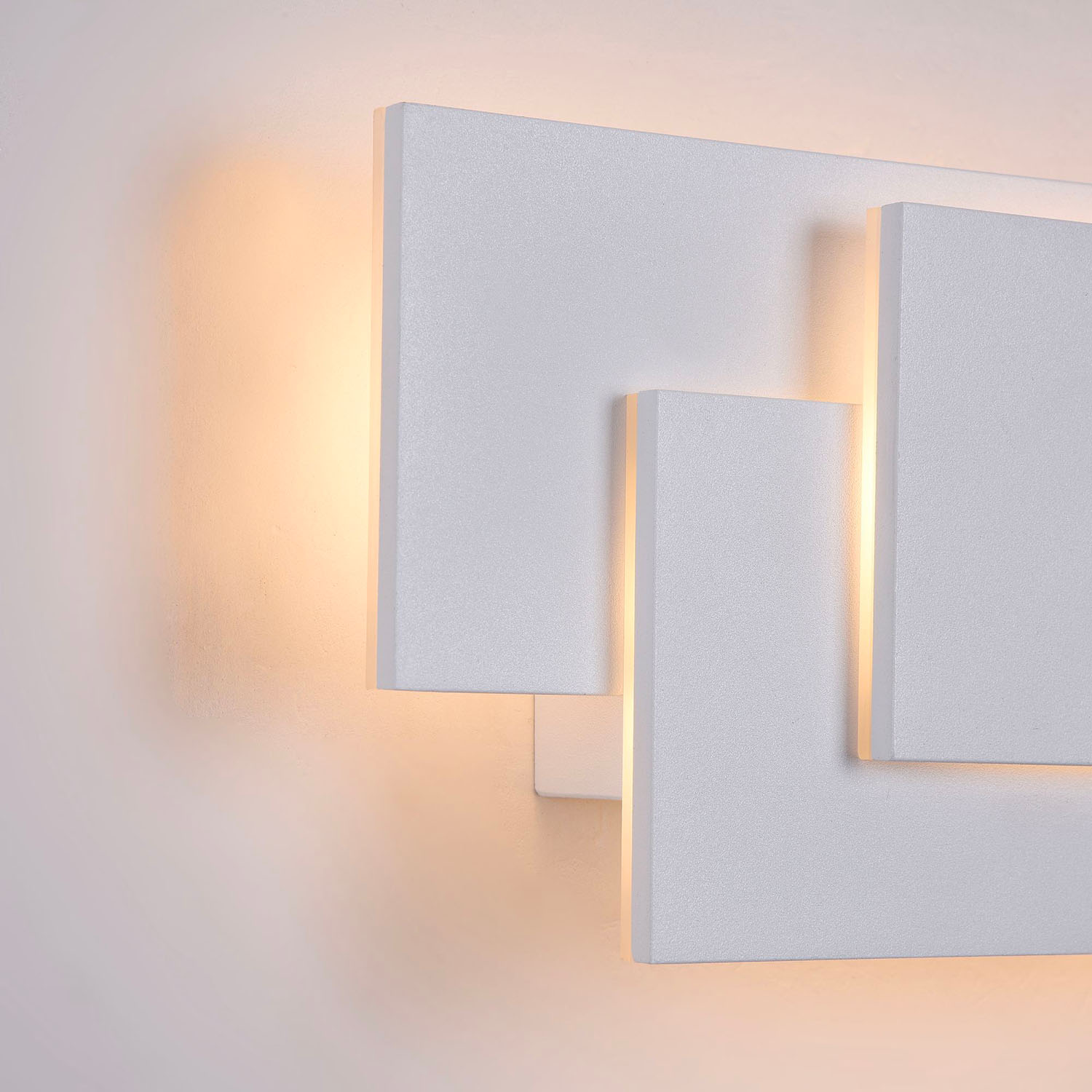 TRAME - Applique murale design géométrique acier blanc