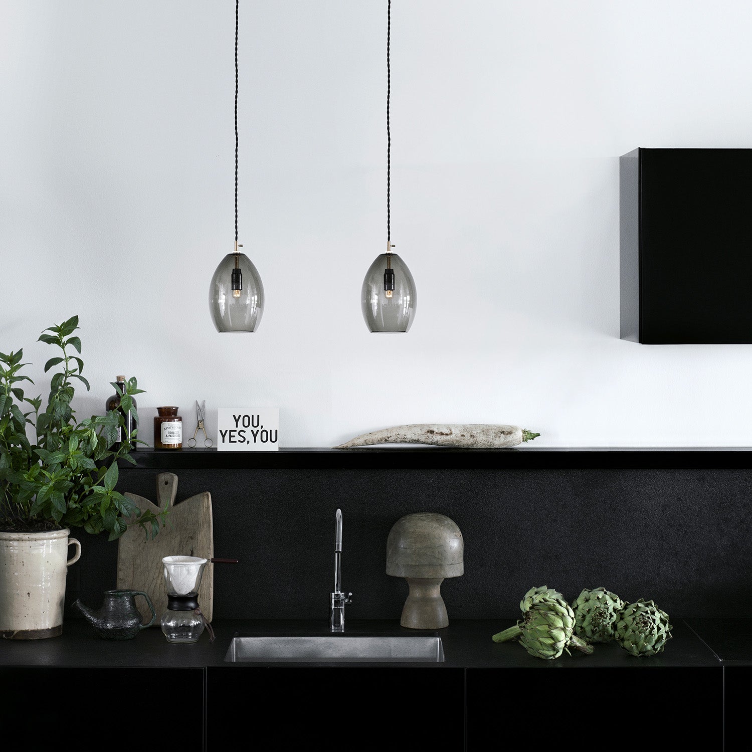 UNIKA - Vintage glass pendant light, designer creation