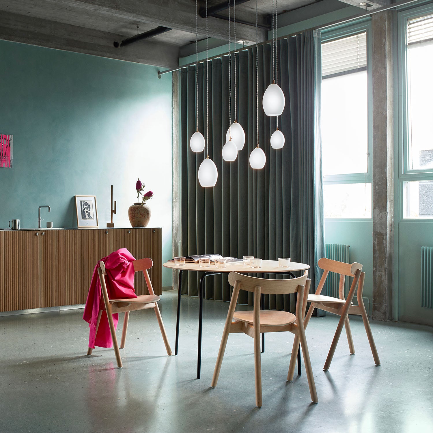 UNIKA - Vintage glass pendant light, designer creation