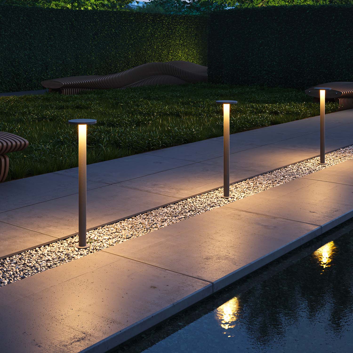 WALD - Outdoor light bollard, design and waterproof