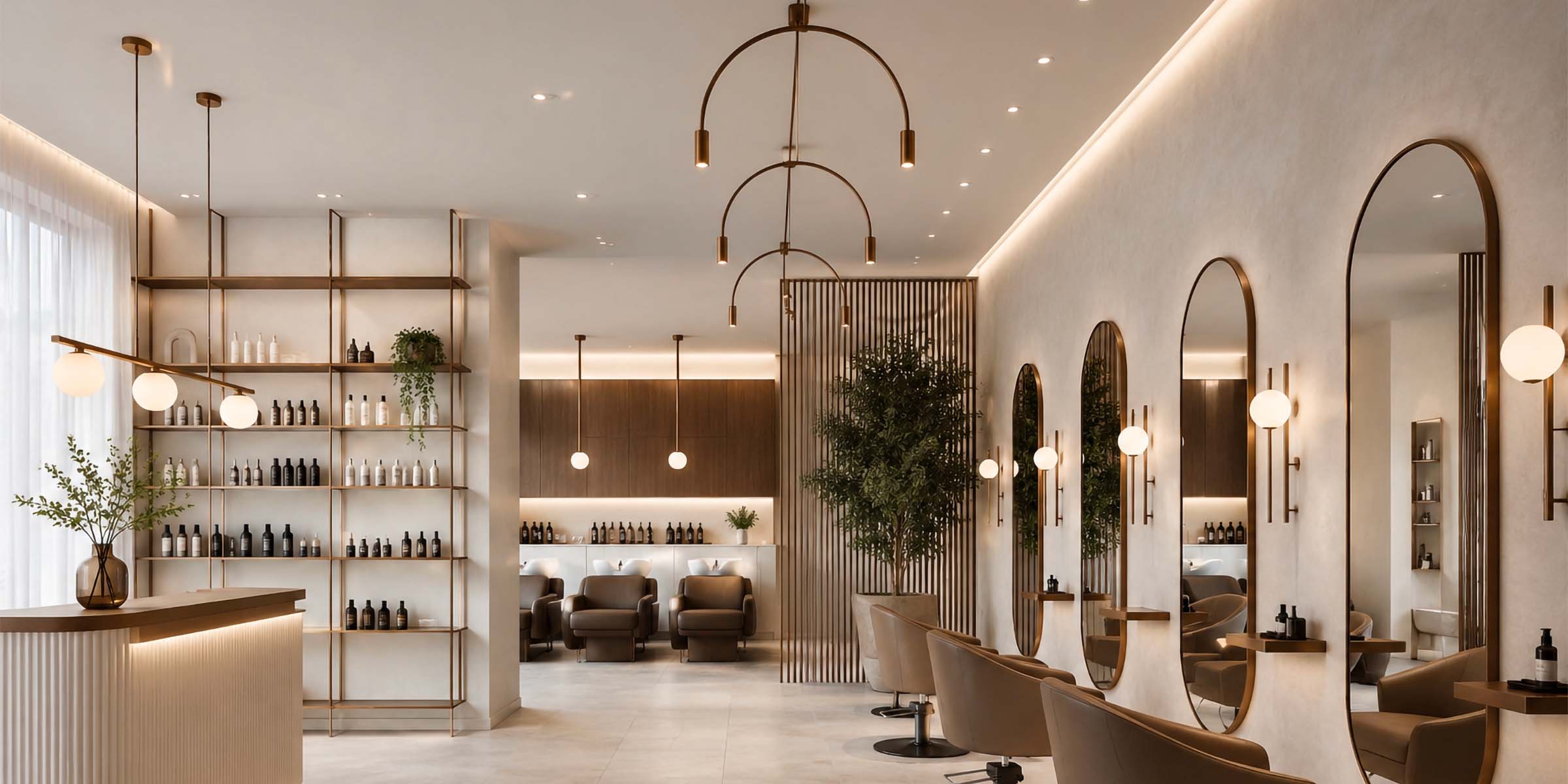 Éclairage de salon de coiffure : rendu des couleurs, miroirs et confort client