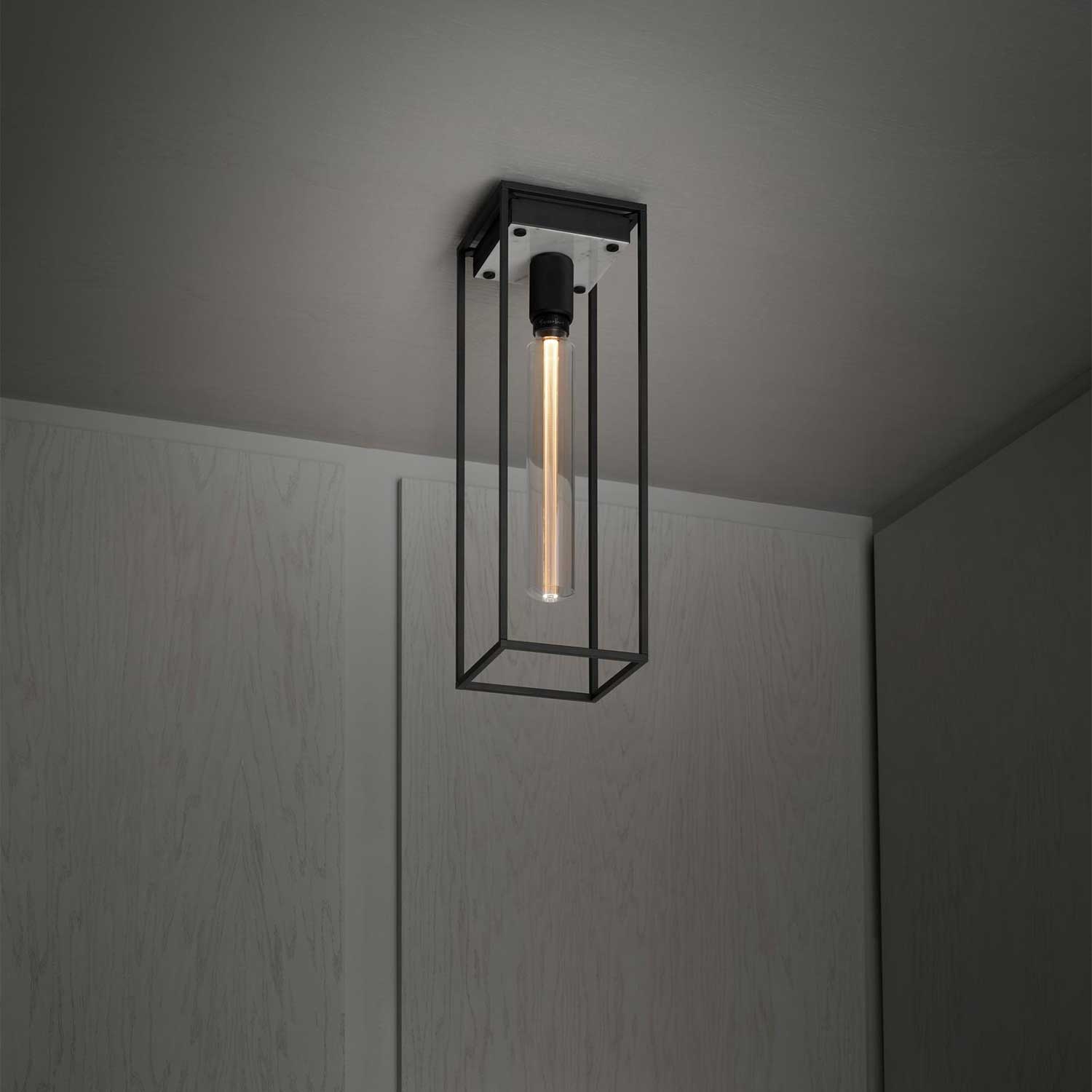 Caged Ceiling Large - Lámpara de techo diseño jaula acero y mármol