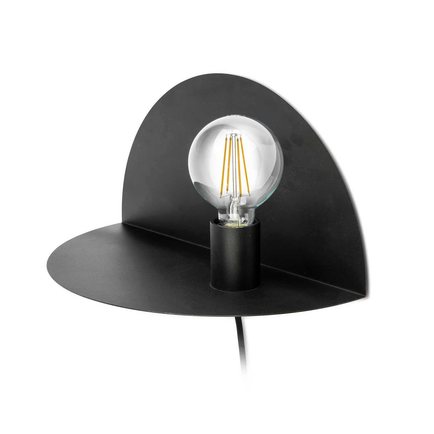 Nit - Aplique de pared para mesita de noche en acero negro