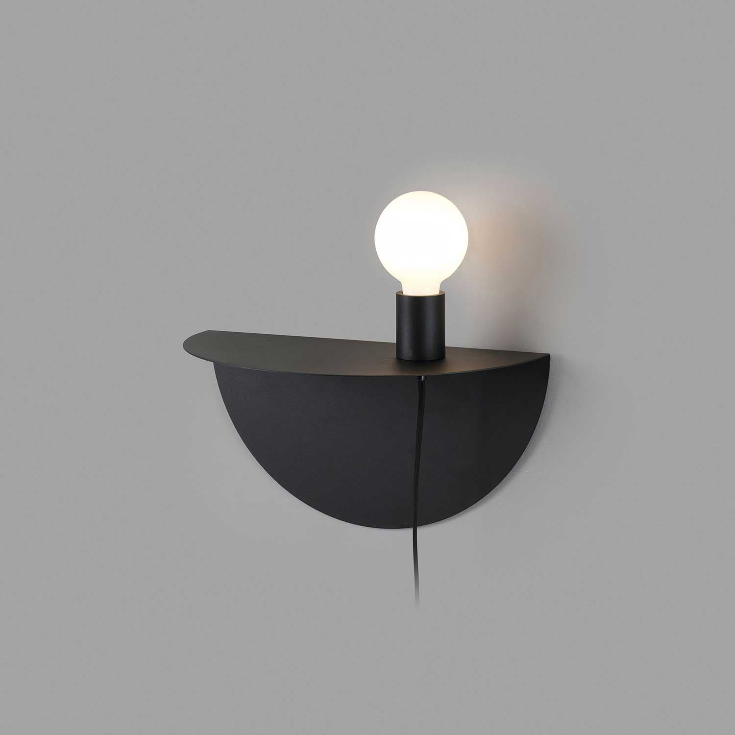 Nit - Aplique de pared para mesita de noche en acero negro