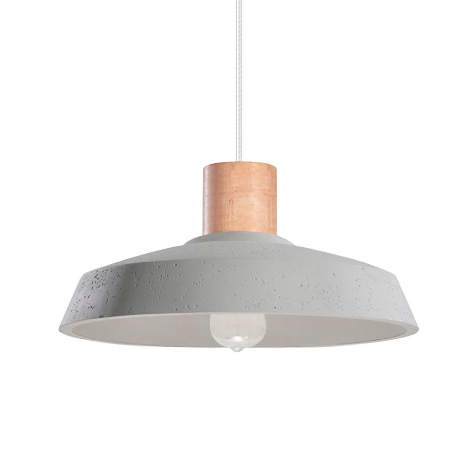 Azha - Lustre béton et bois pour cuisine scandinave