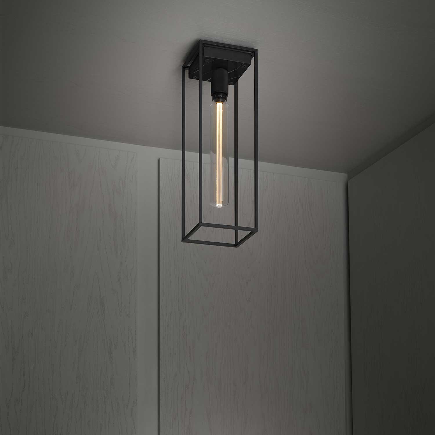 Caged Ceiling Large - Lámpara de techo diseño jaula acero y mármol