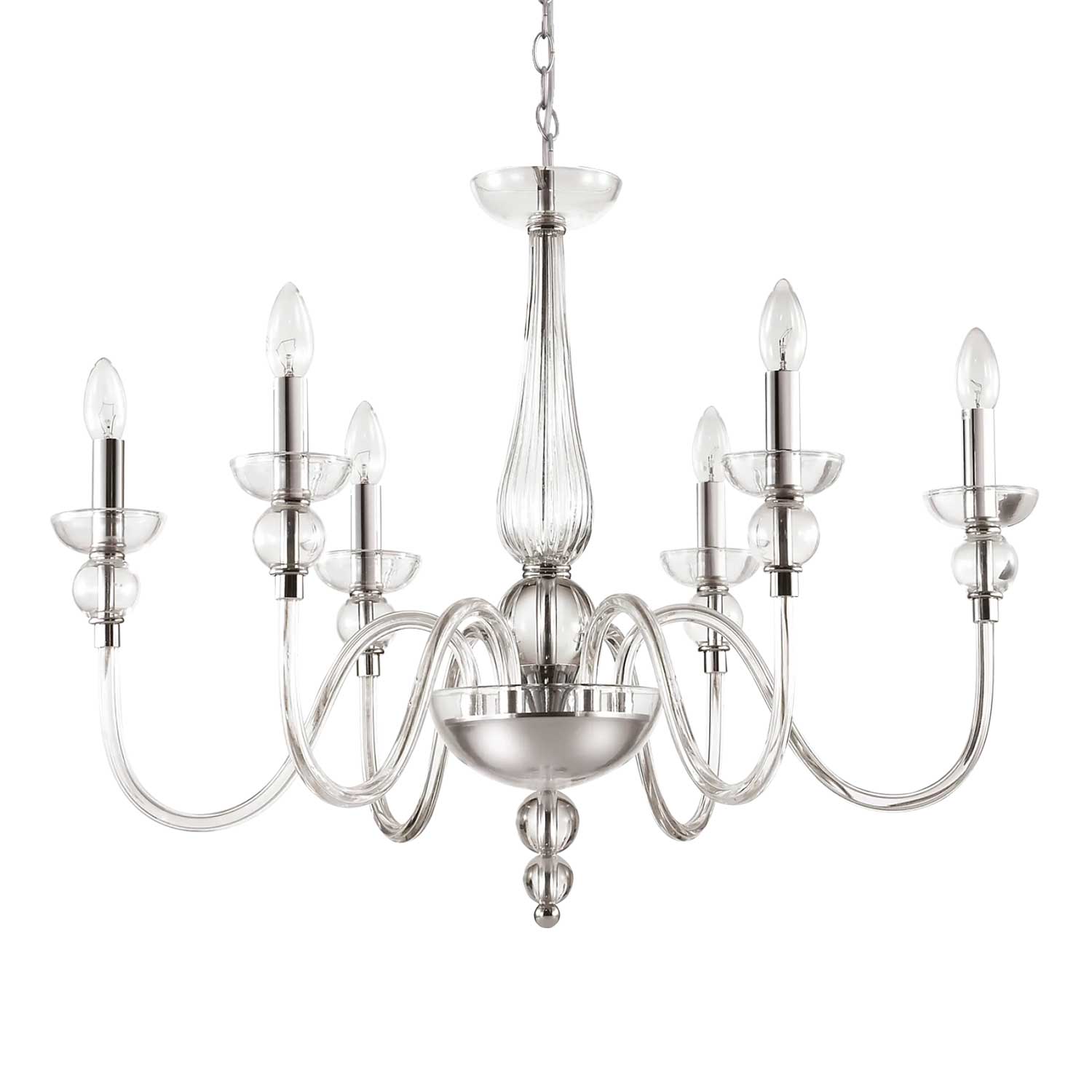 Doge - Lustre chandelier en verre transparent royal