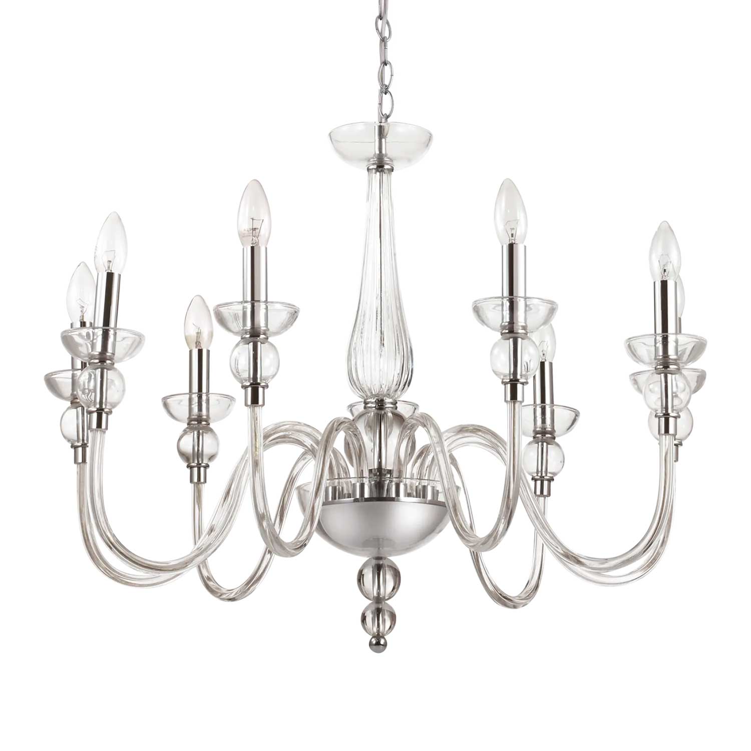 Doge - Lustre chandelier en verre transparent royal