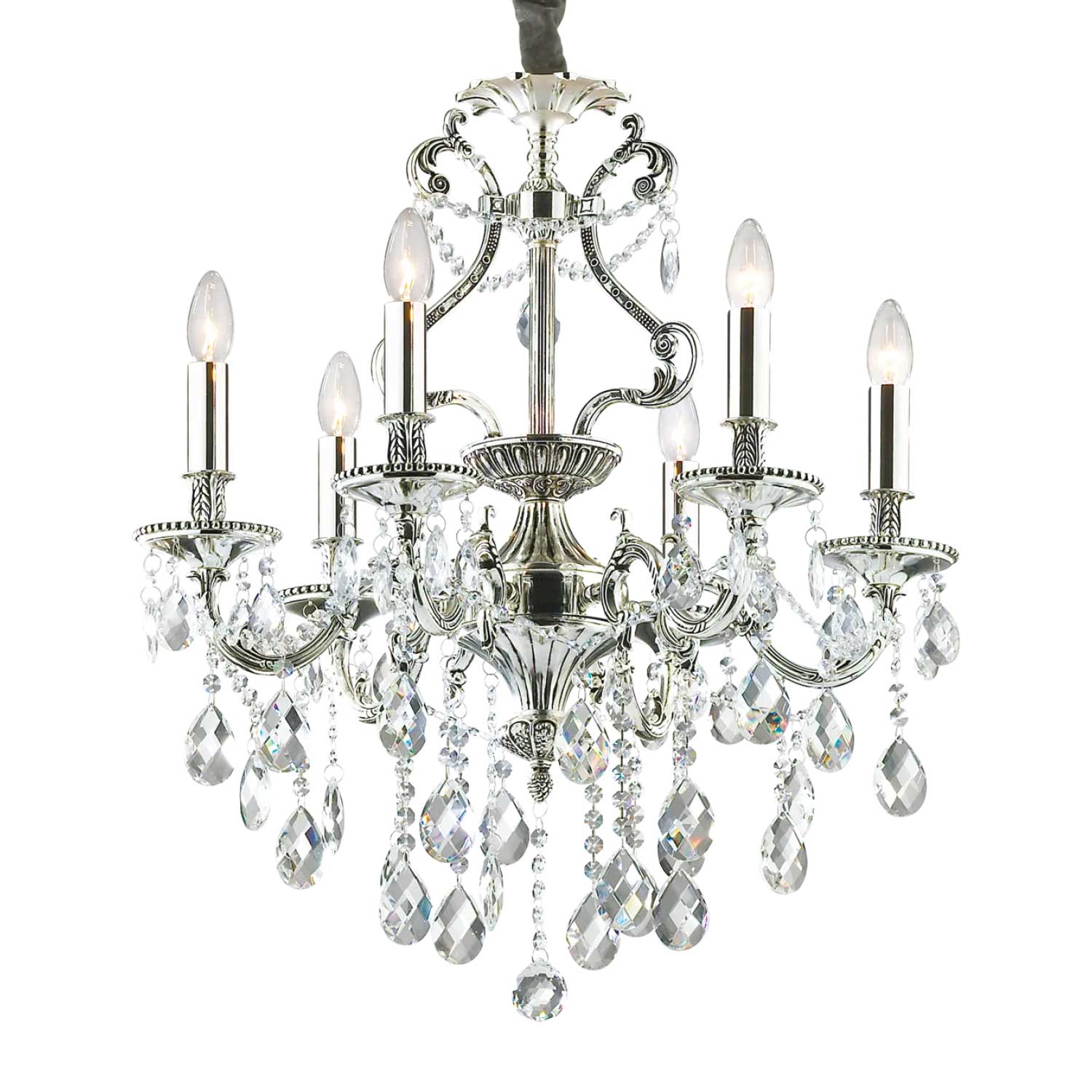 Gioconda - Lustre chandelier en métal à pampilles royal