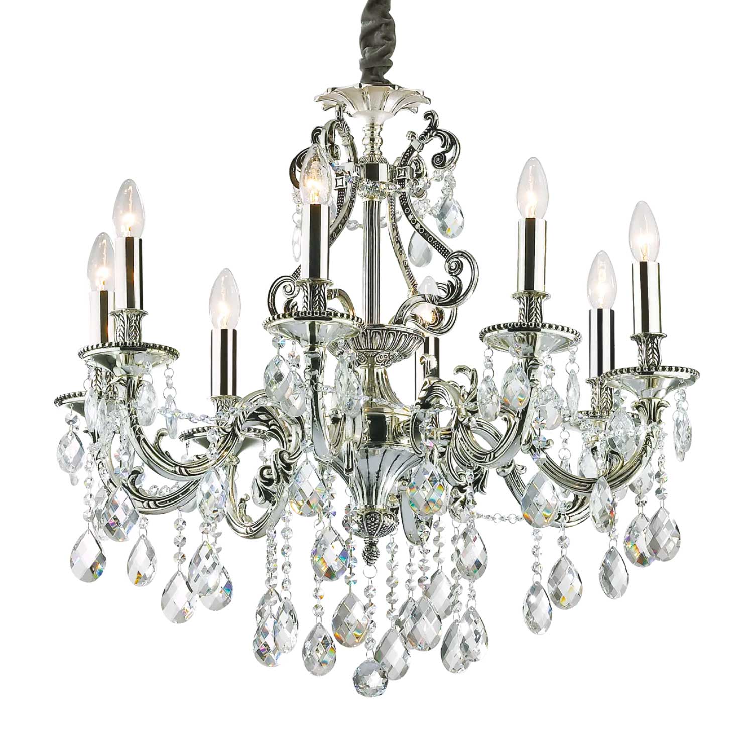 Gioconda - Lustre chandelier en métal à pampilles royal