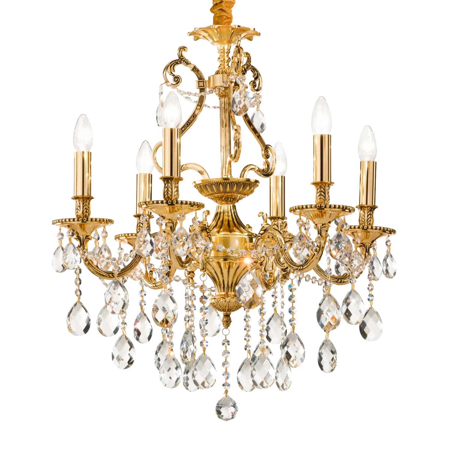 Gioconda - Lustre chandelier en métal à pampilles royal