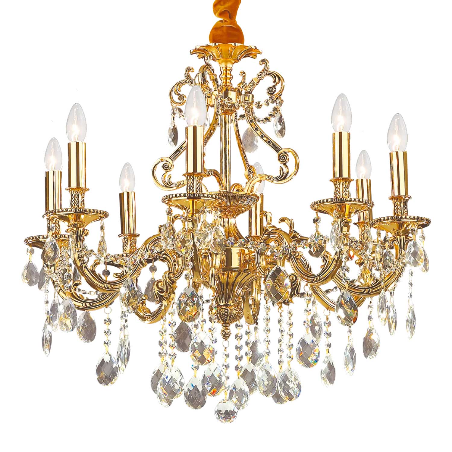 Gioconda - Lustre chandelier en métal à pampilles royal