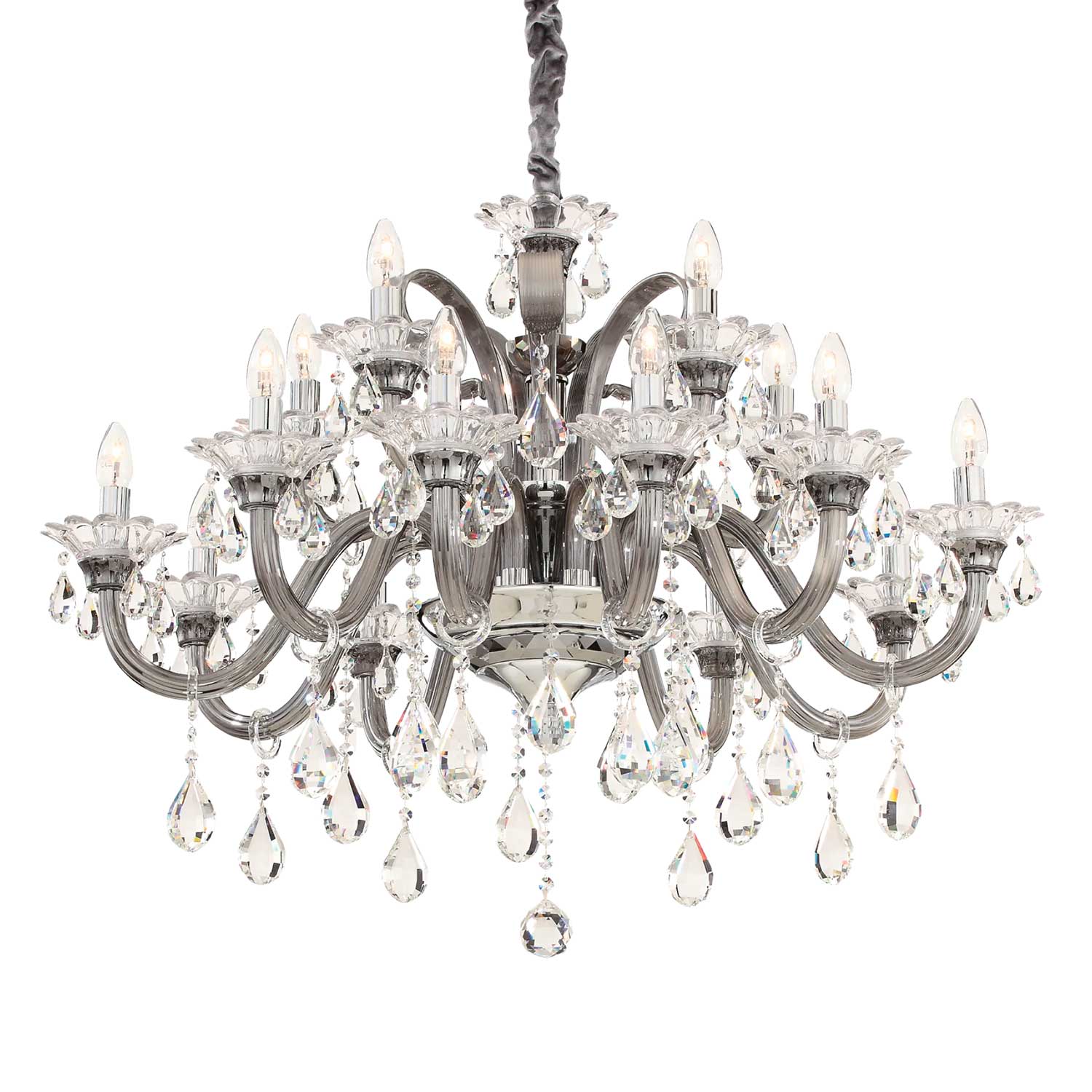 Colossal - Lustre chandelier en verre transparent ou fumé