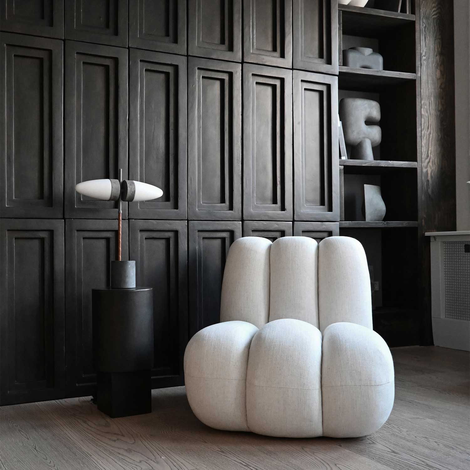 Bull Floor - Lampadaire design en marbre et verre pour salon