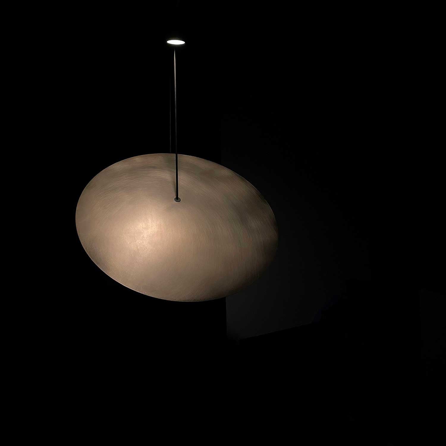 The Moon - Lampadaire laiton et marbre pour salon contemporain